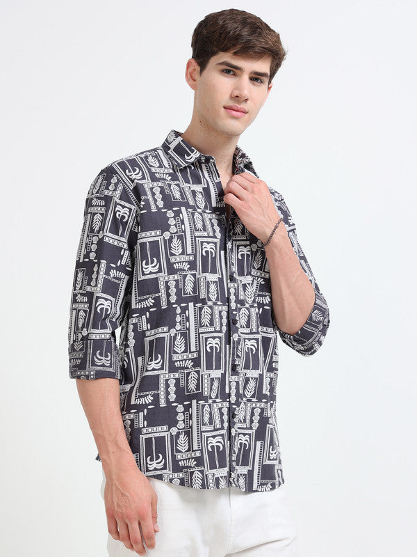 Men Grey Casual Shirt