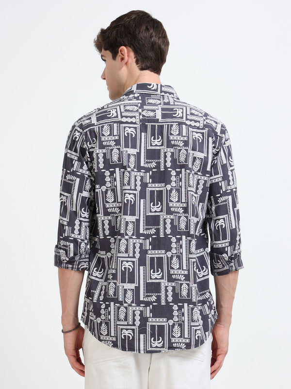 Men Grey Casual Shirt