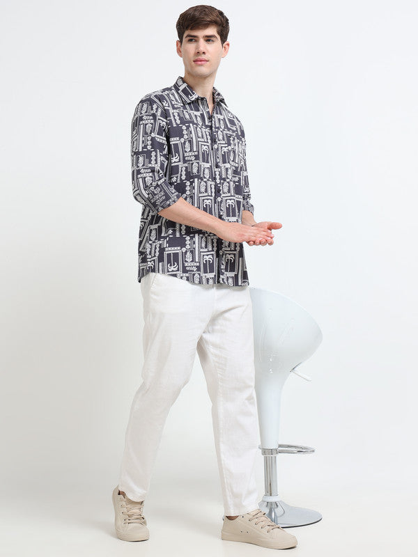 Men Grey Casual Shirt