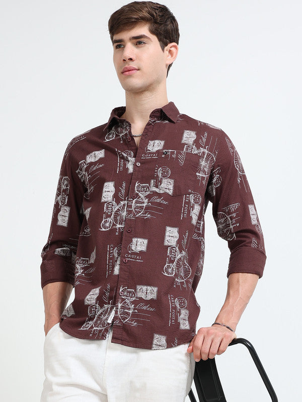 Men Brown Casual Shirt
