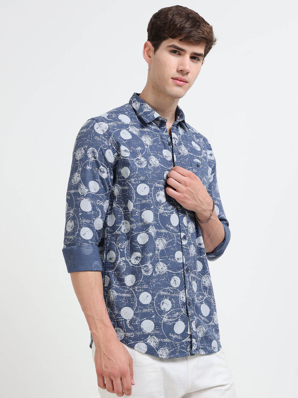 Men Blue Casual Shirt
