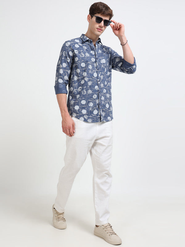 Men Blue Casual Shirt