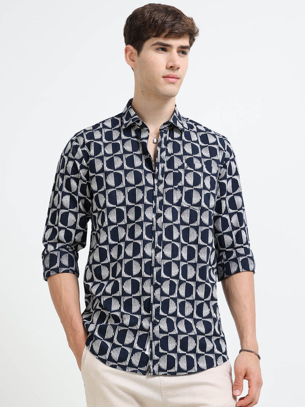 Men Navy Casual Shirt