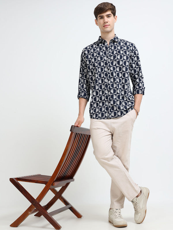 Men Navy Casual Shirt