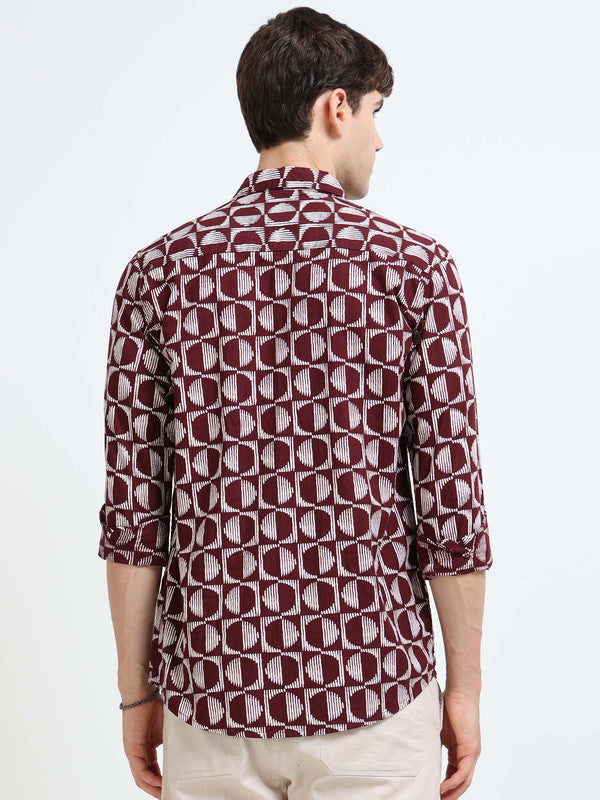 Men Maroon Casual Shirt