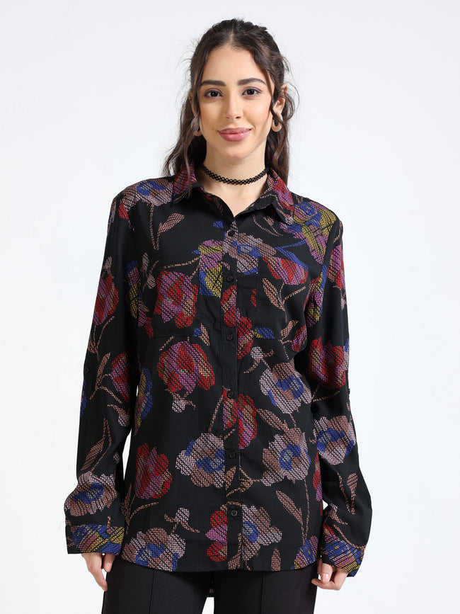 Women Floral comfort fit shirt