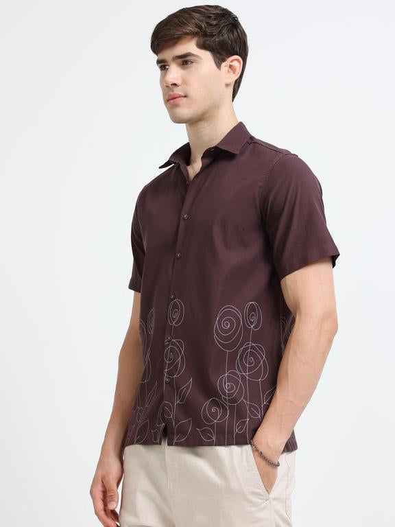 Men Maroon Casual Shirt
