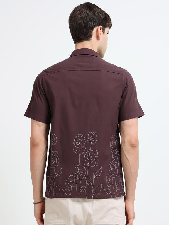 Men Maroon Casual Shirt
