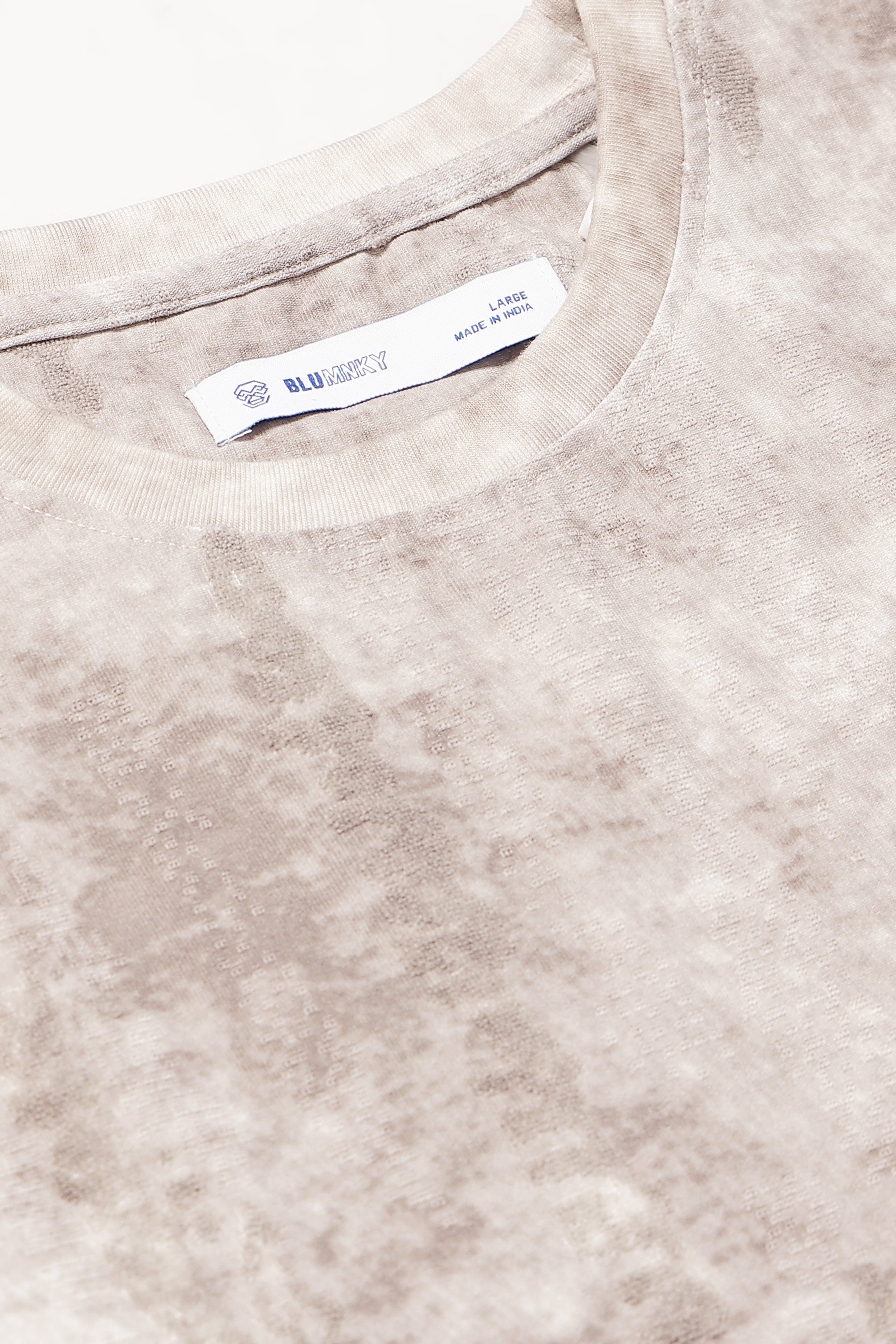 Men Beige Casual Relaxed Fit T-Shirt
