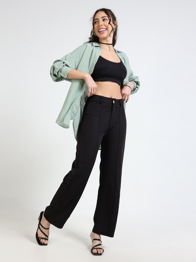 Women Pistachio Oversized Shirt