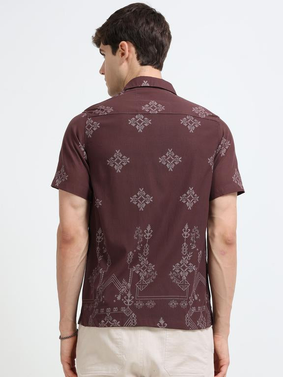 Men Maroon Casual Shirt