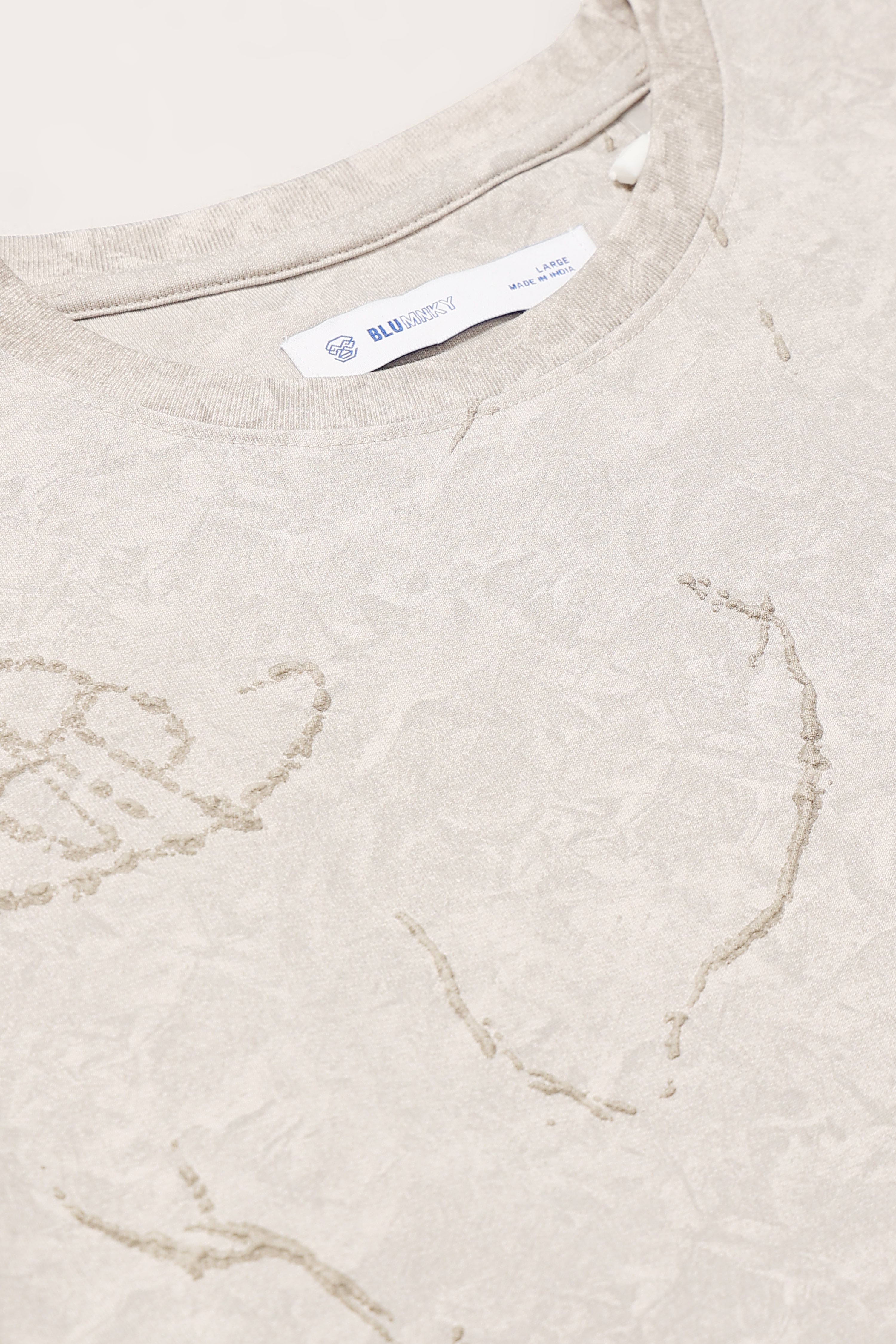 Men Beige Relaxed Fit T-Shirt