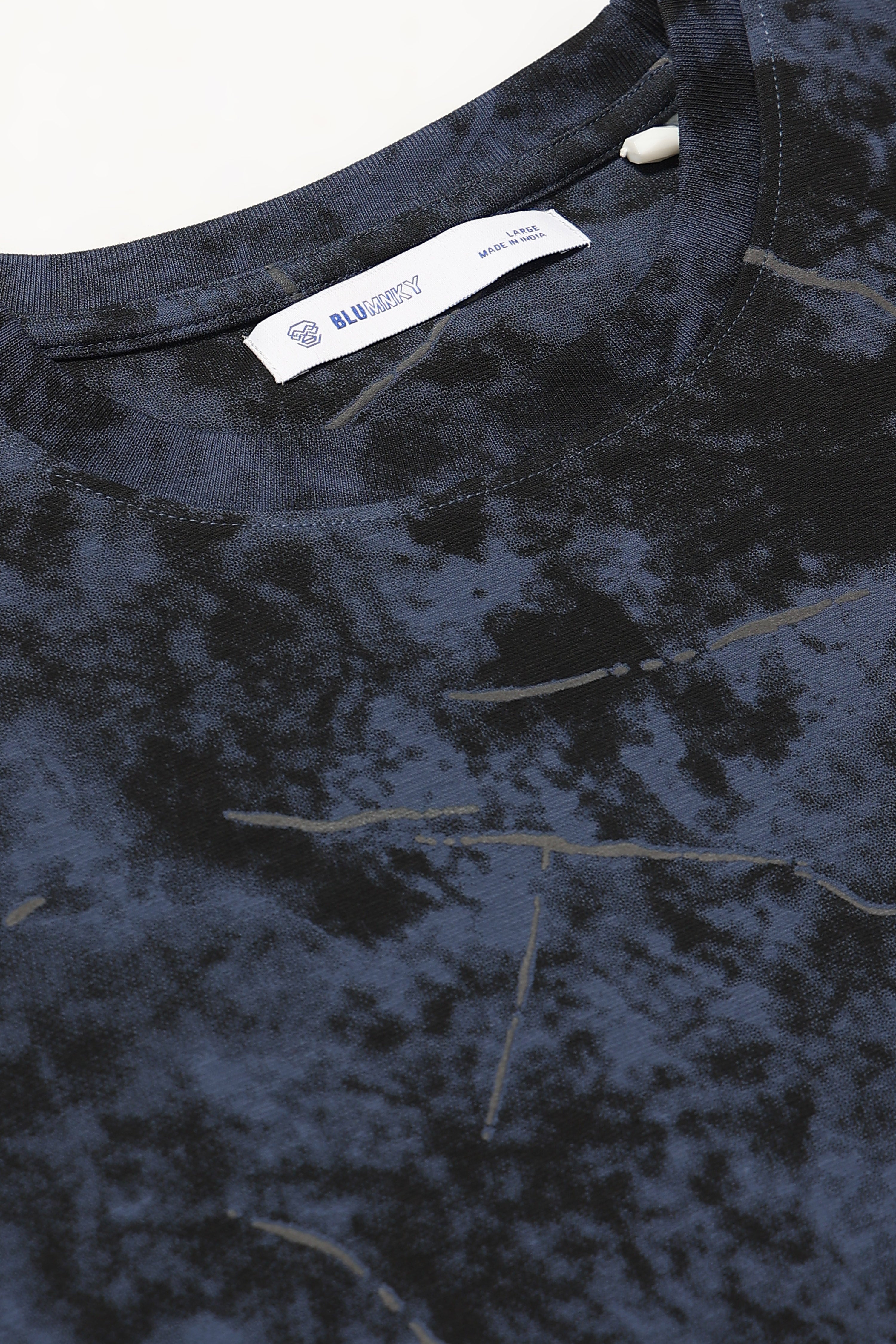 Men Blue Premium Self Designed T-Shirt
