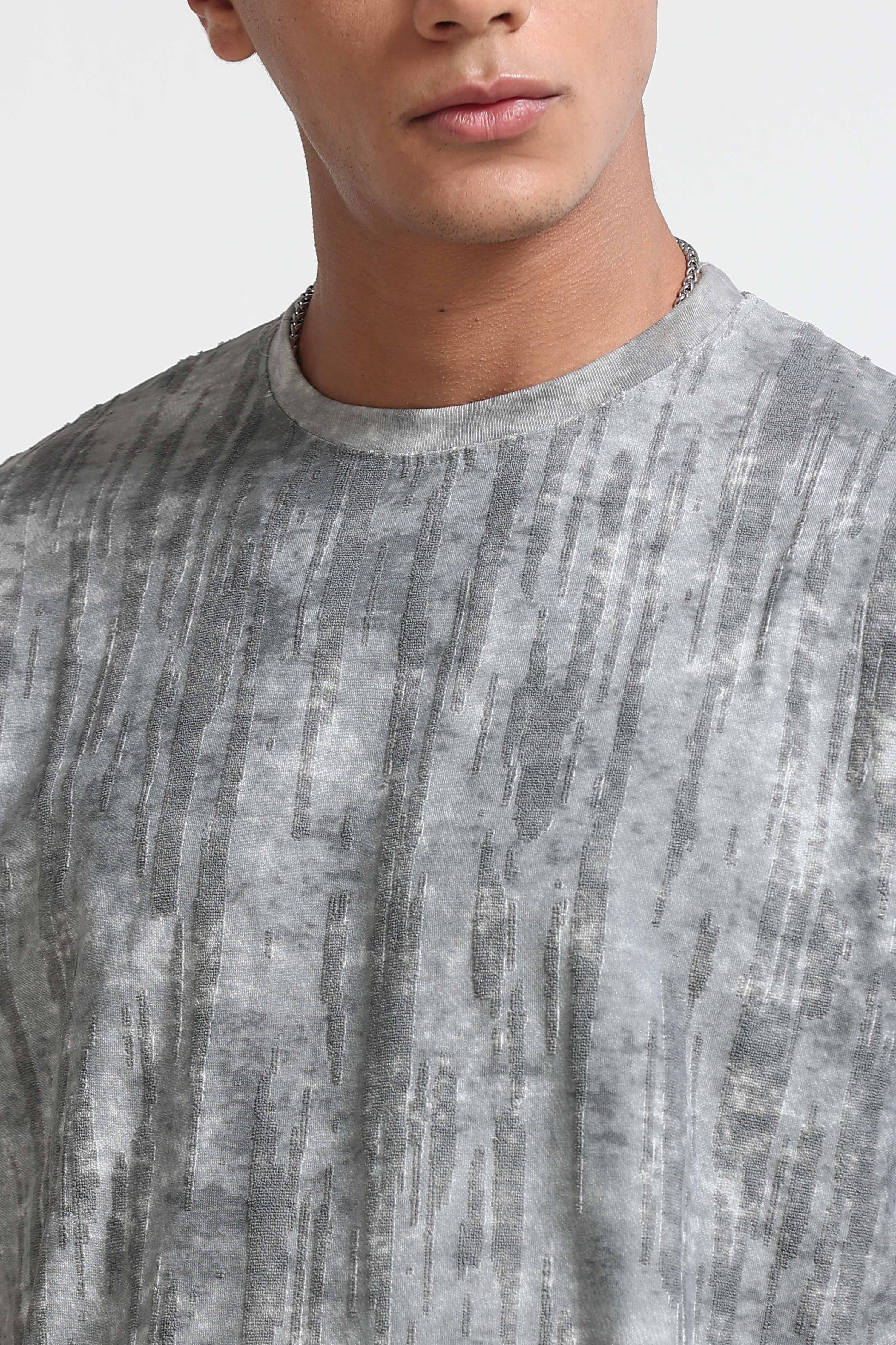 Men Grey Casual Relaxed Fit T-Shirt