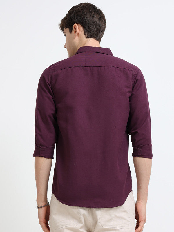 Men Wine Casual Shirt