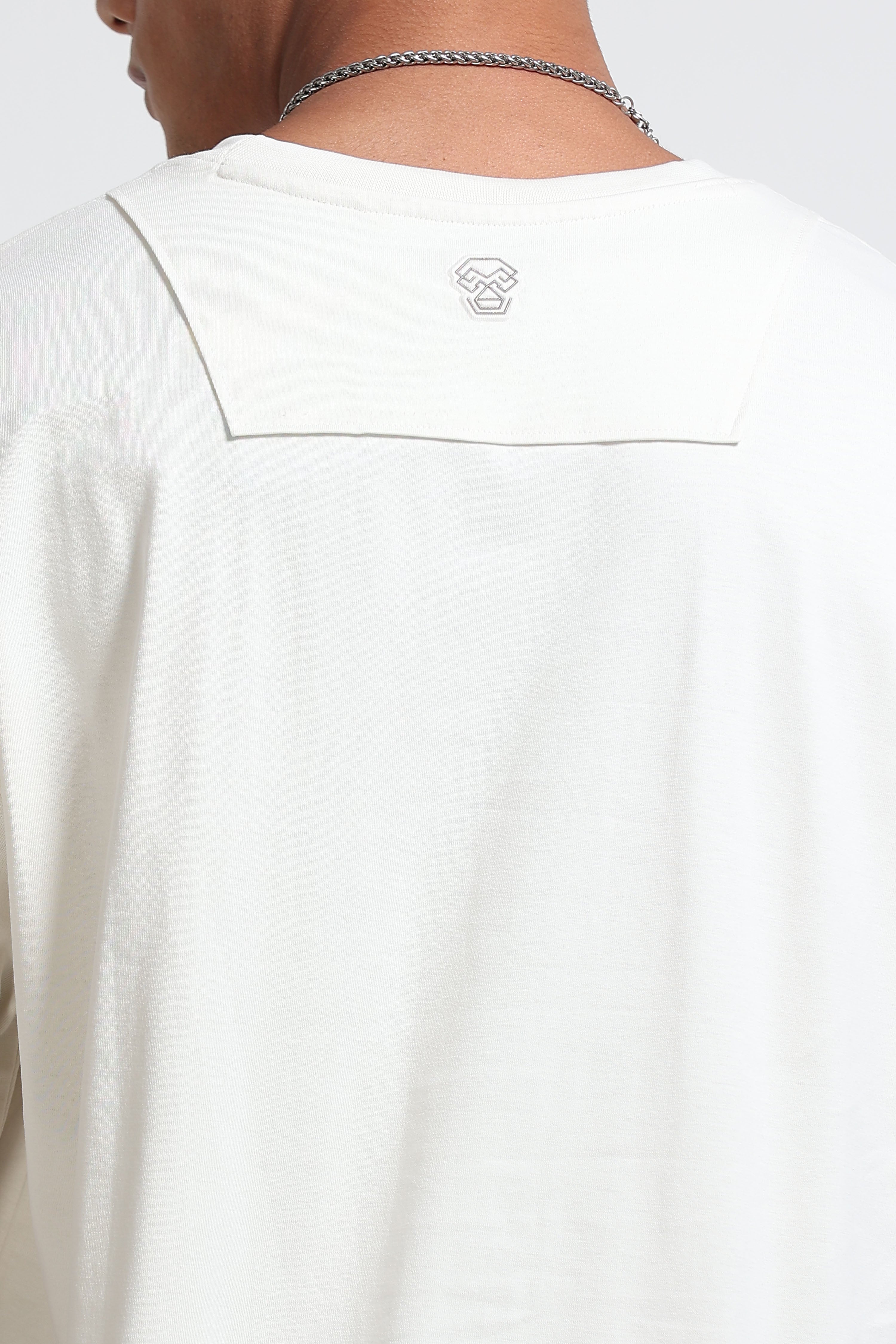 Men White Oversized Crew Neck T-Shirt