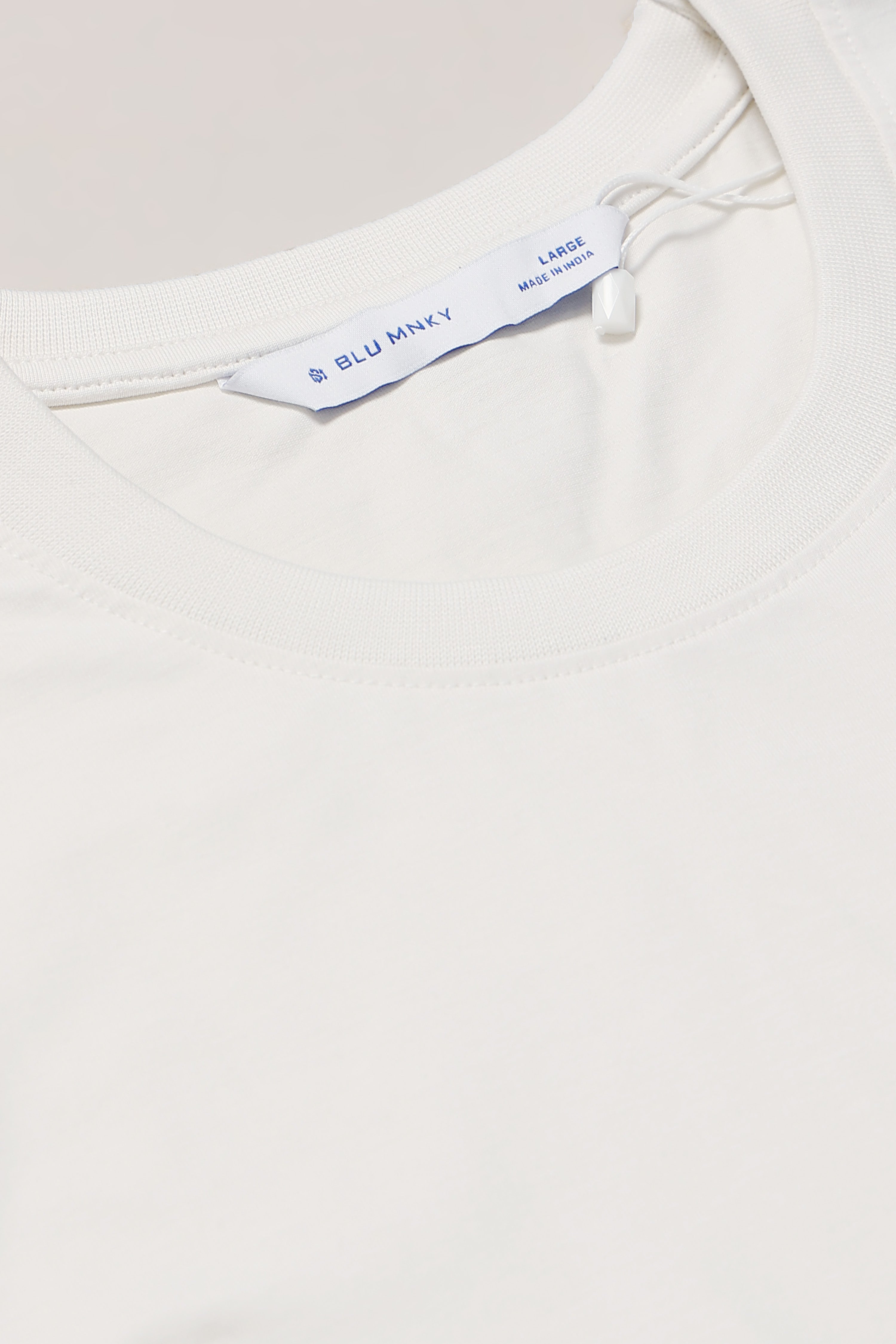 Men White Oversized Crew Neck T-Shirt