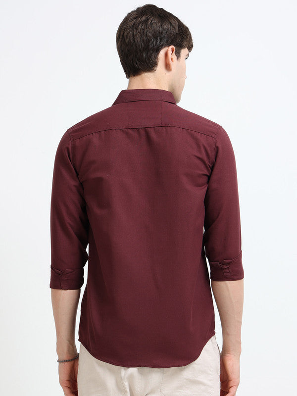 Men Maroon Casual Shirt