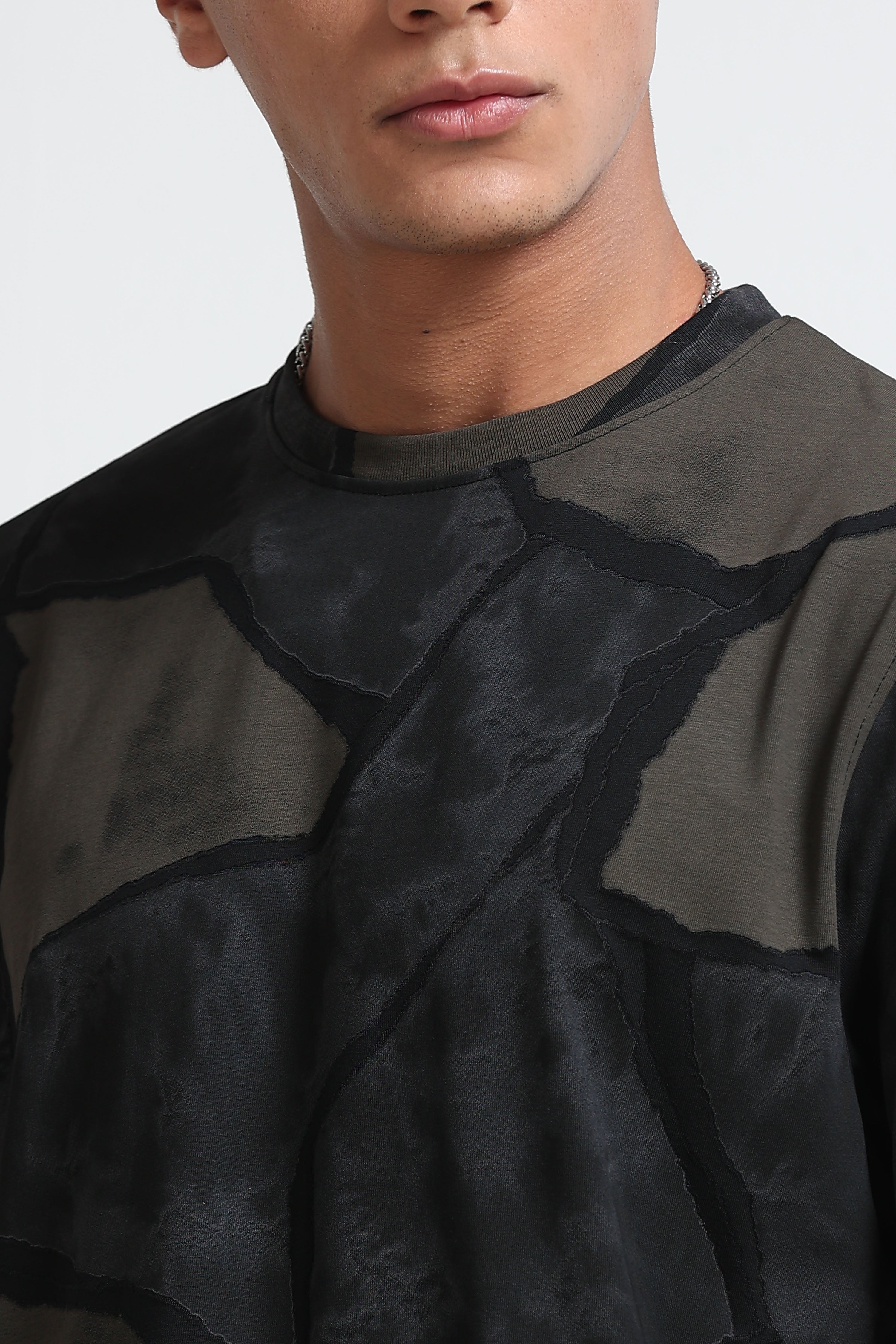 Men Black Modern Abstract Print T-Shirt