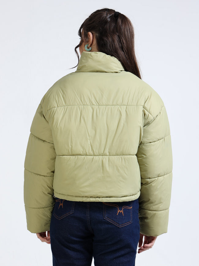 Women Light Green Puffer Jacket