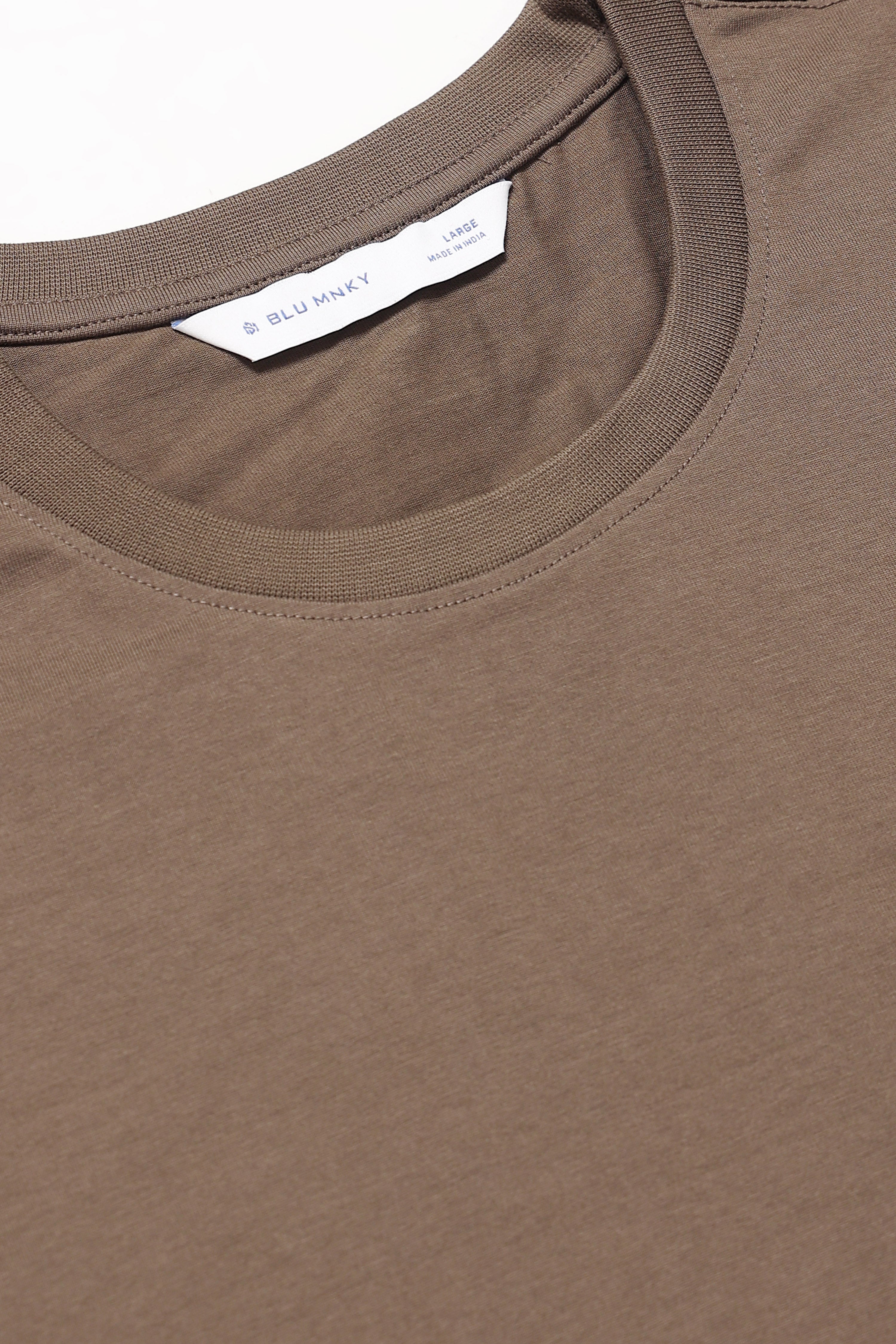 Men Olive Oversized Crew Neck T-Shirt