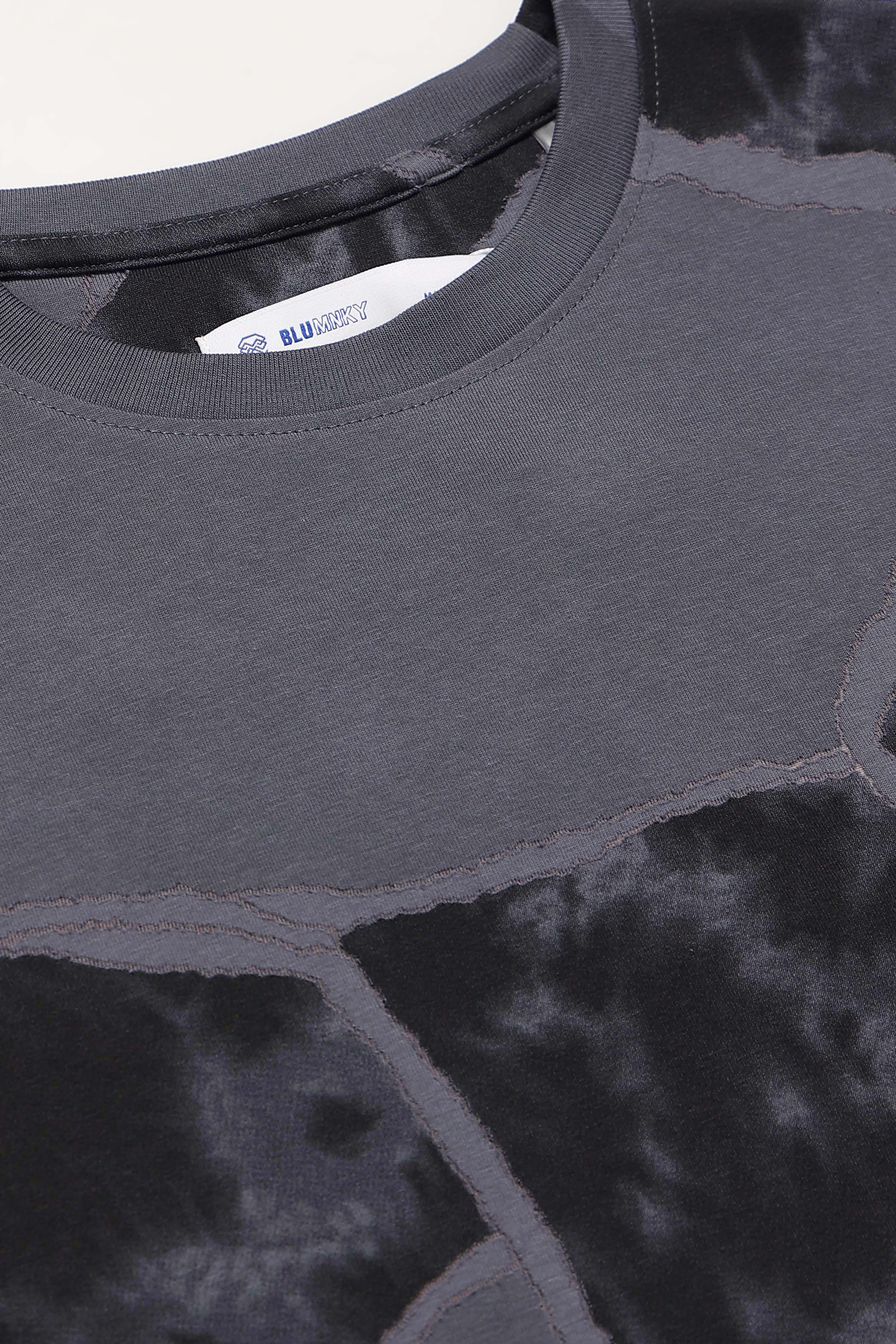 Men Grey Modern Abstract Print T-Shirt