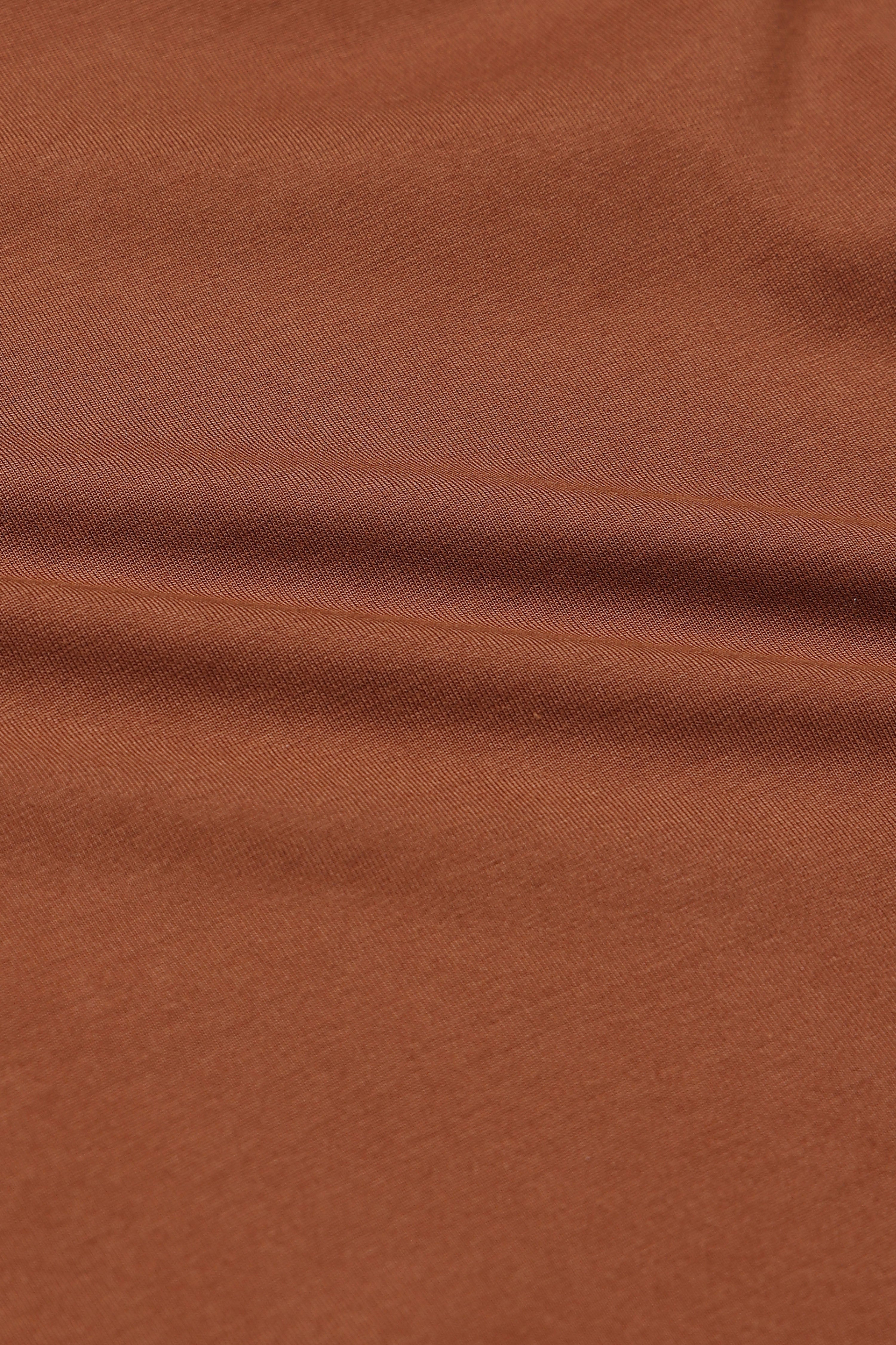 Men Brown Oversized Crew Neck T-Shirt