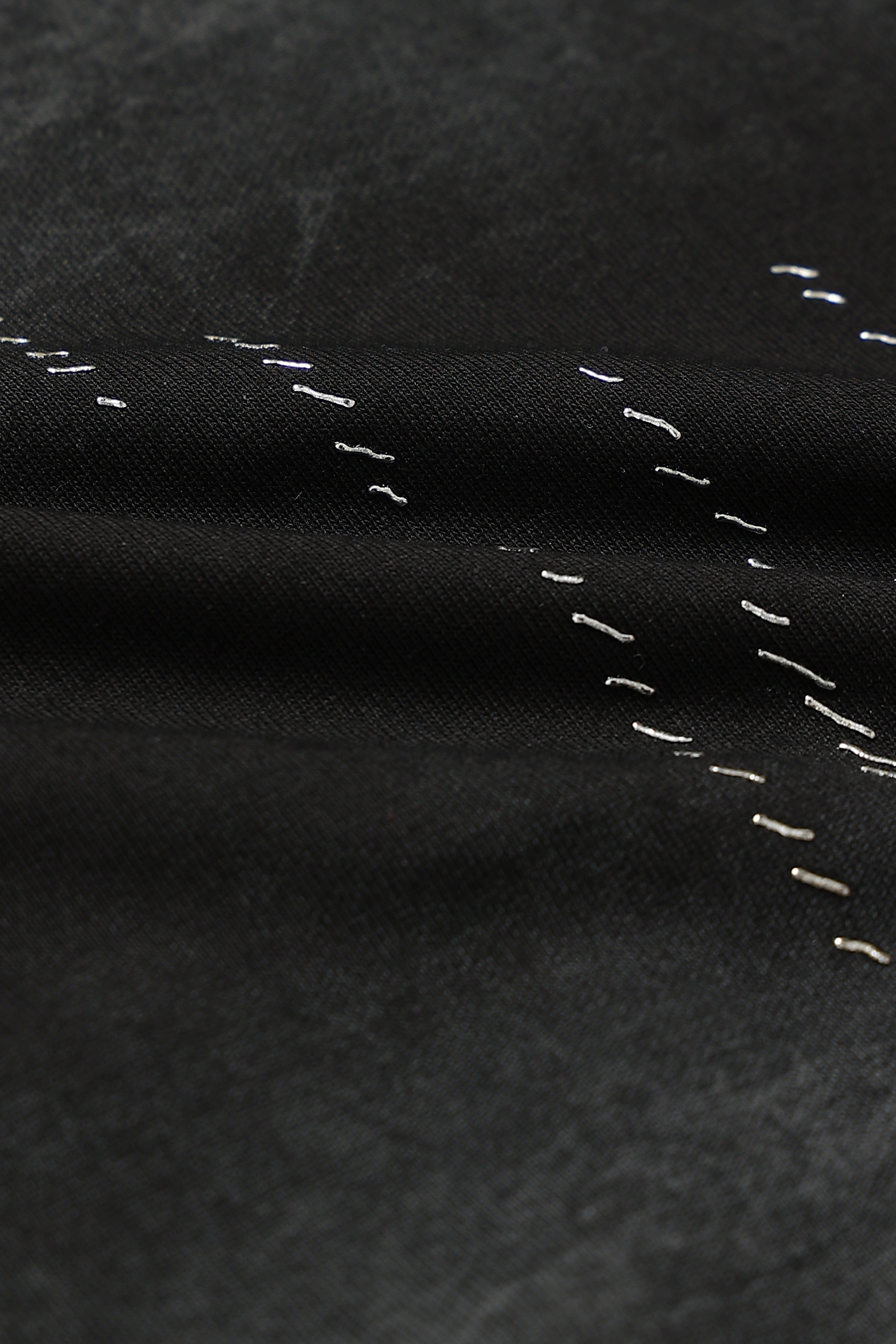 Men Black Minimal Textured T-Shirt