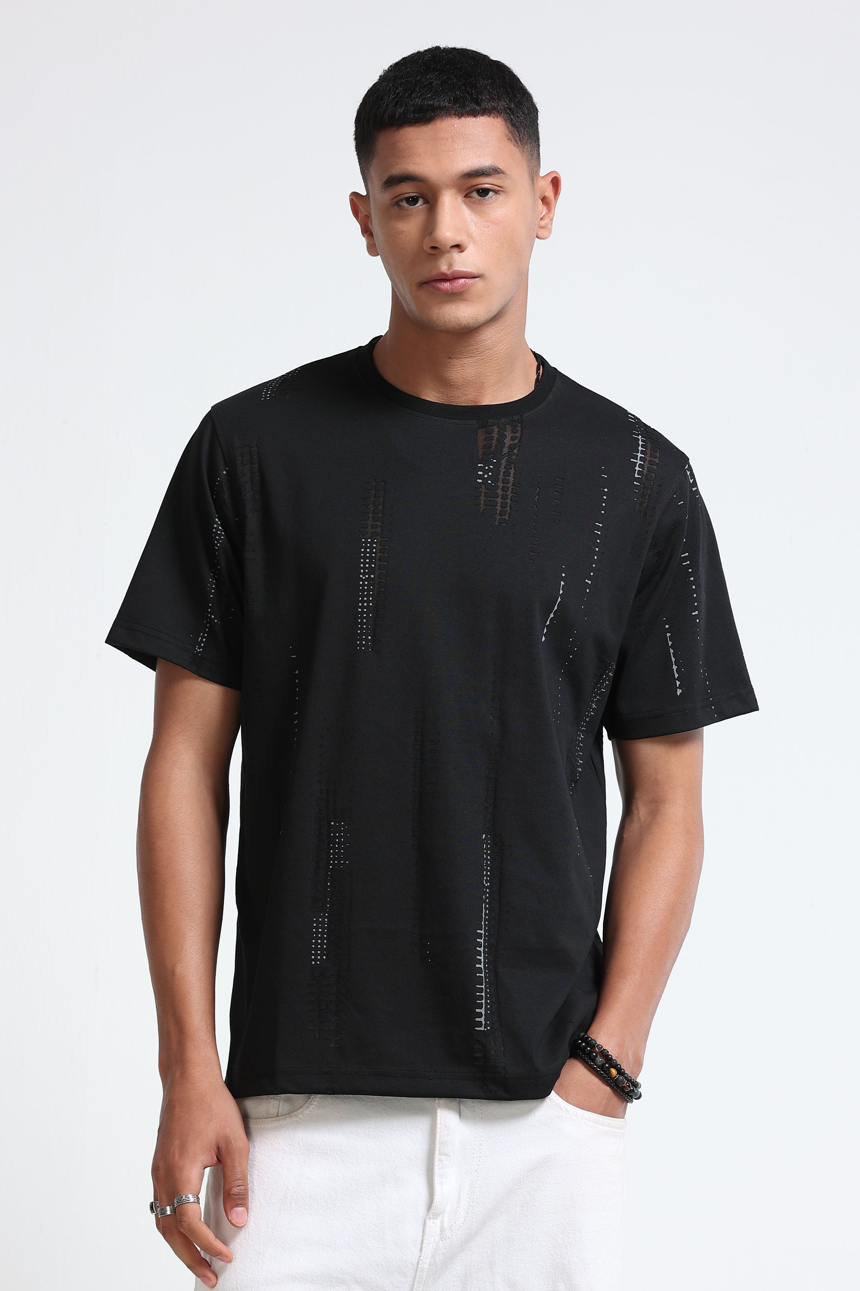 Men Black Everyday Round Neck T-Shirt