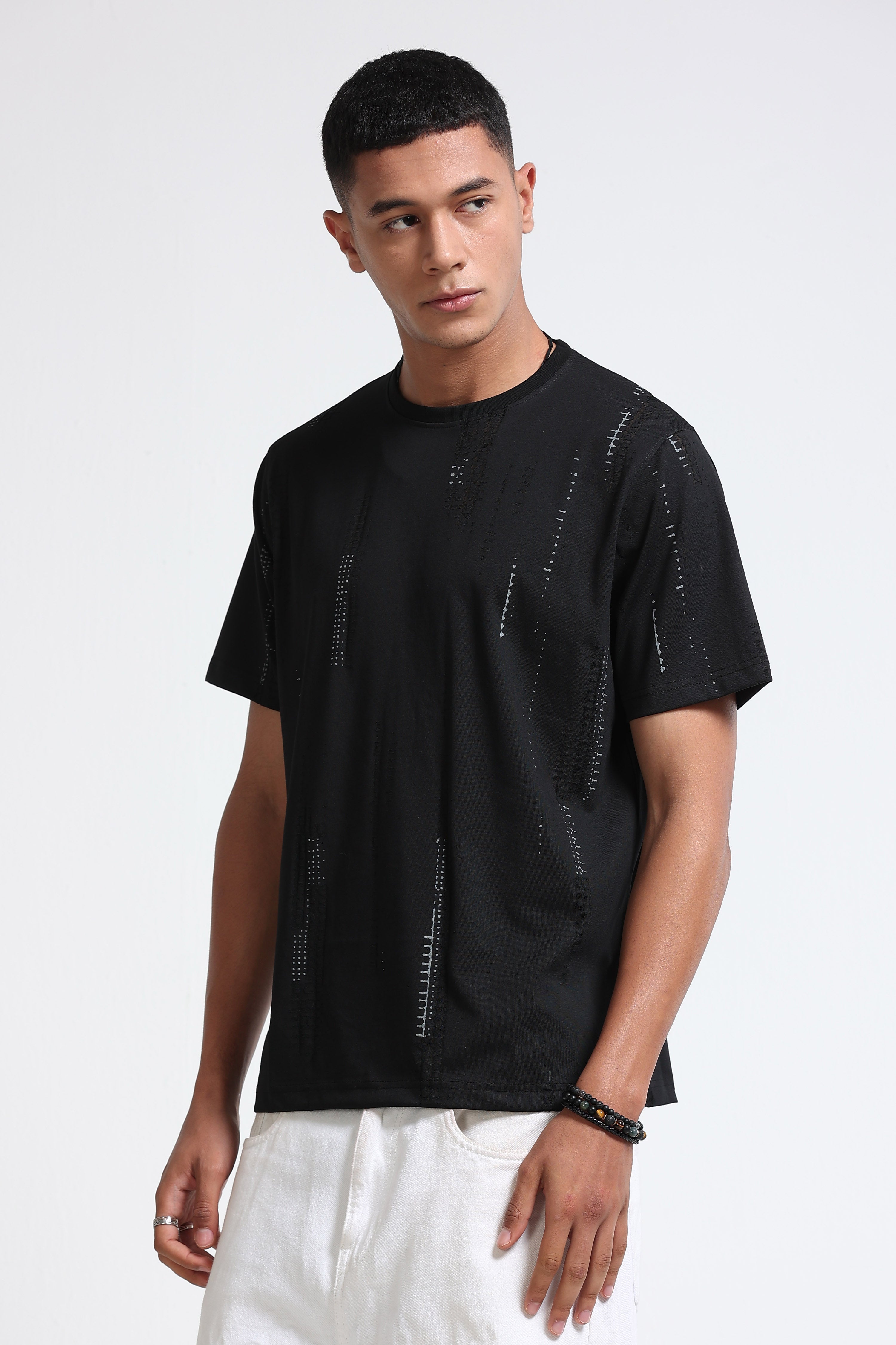 Men Black Everyday Round Neck T-Shirt