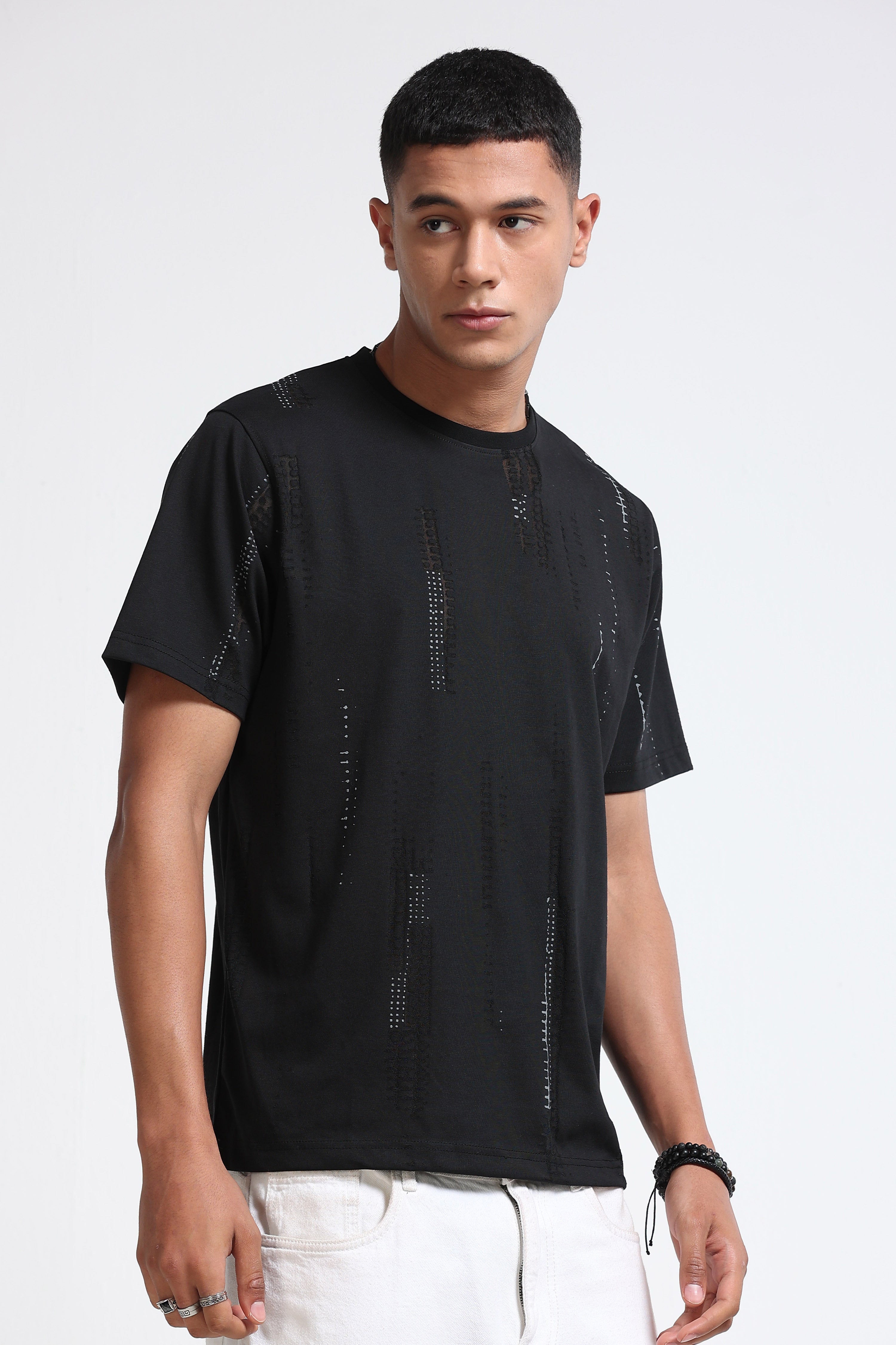 Men Black Everyday Round Neck T-Shirt