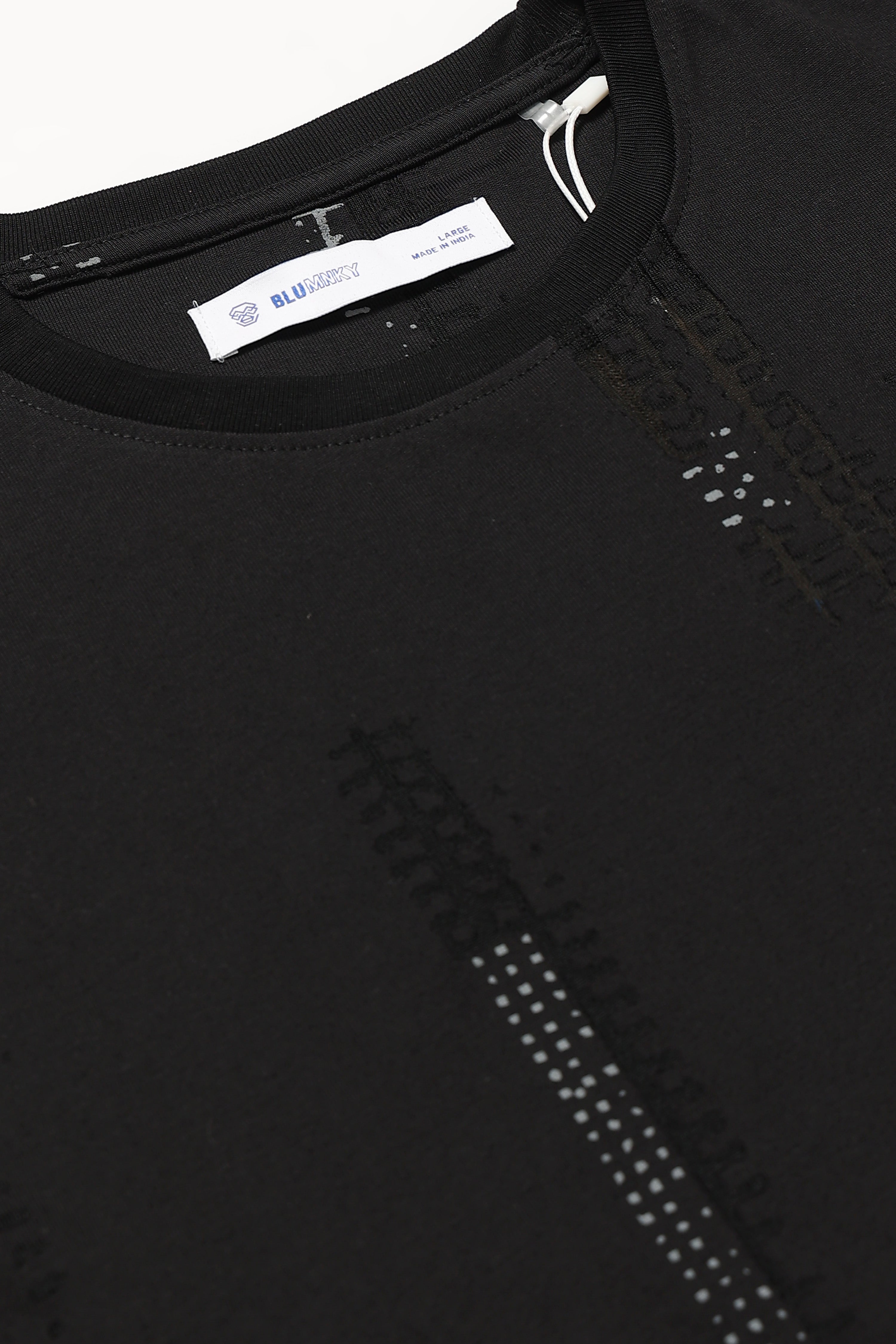 Men Black Everyday Round Neck T-Shirt