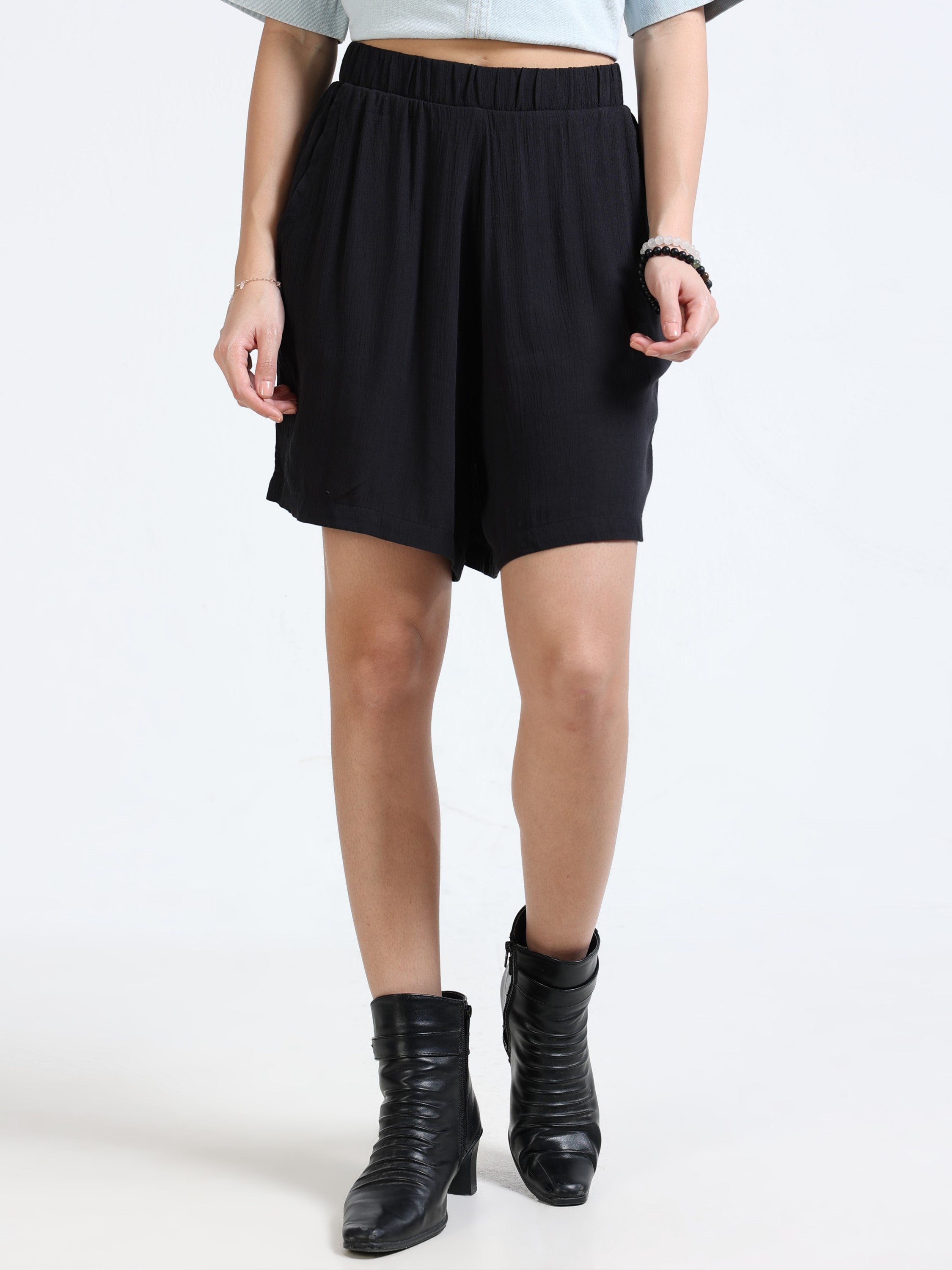 Women Black Comfort Shorts