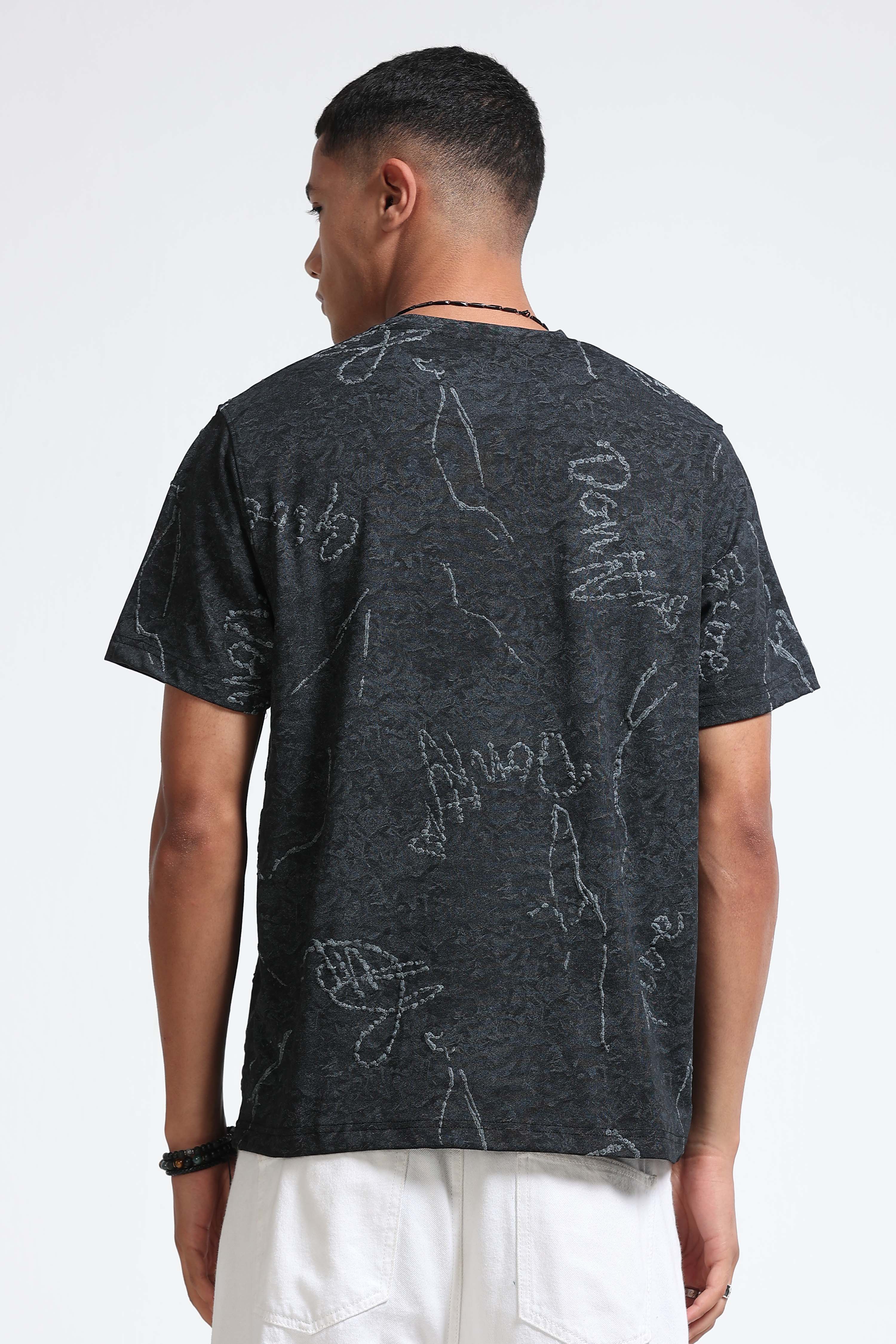 Men Black Relaxed Fit T-Shirt