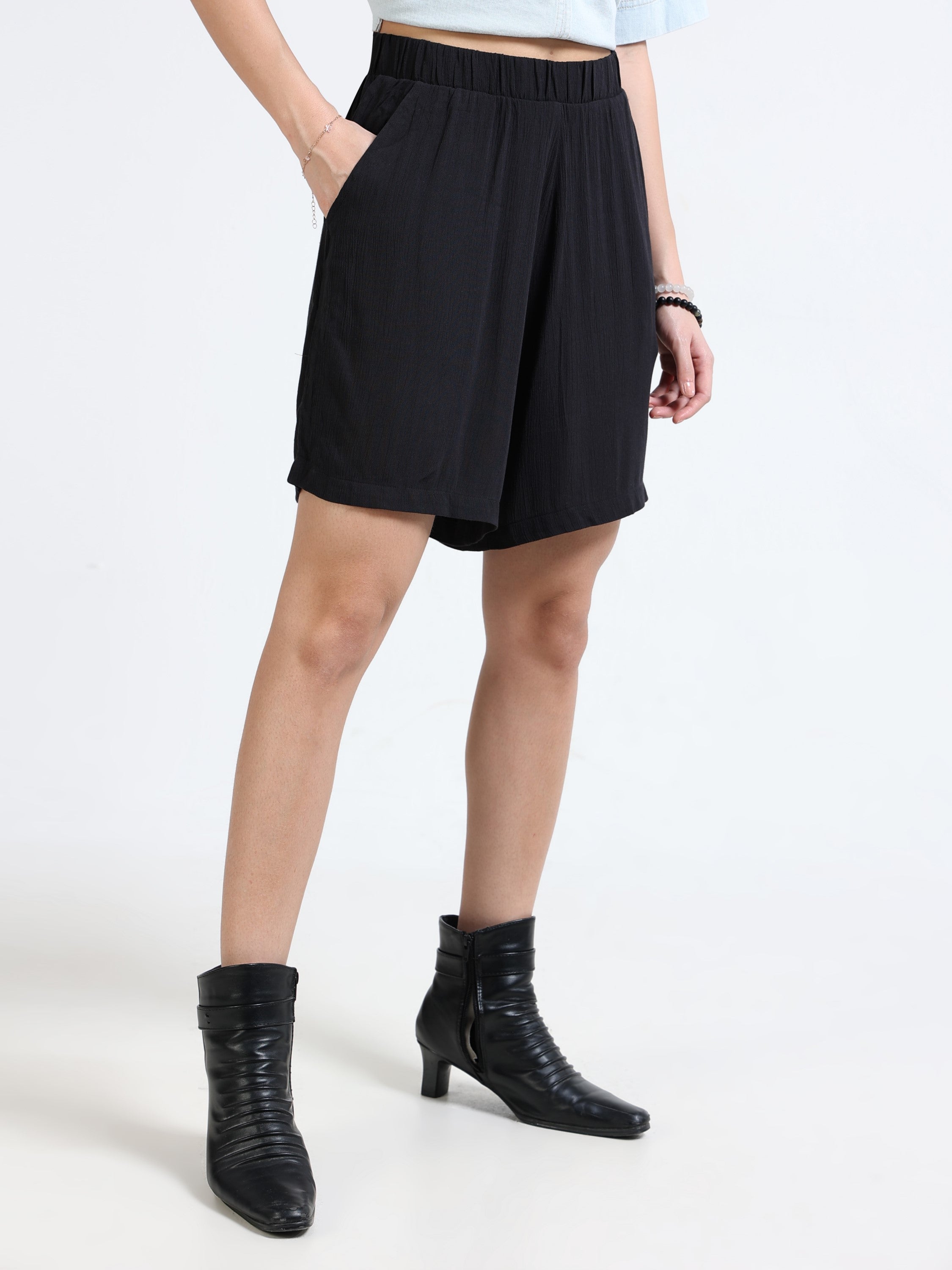 Women Black Comfort Shorts