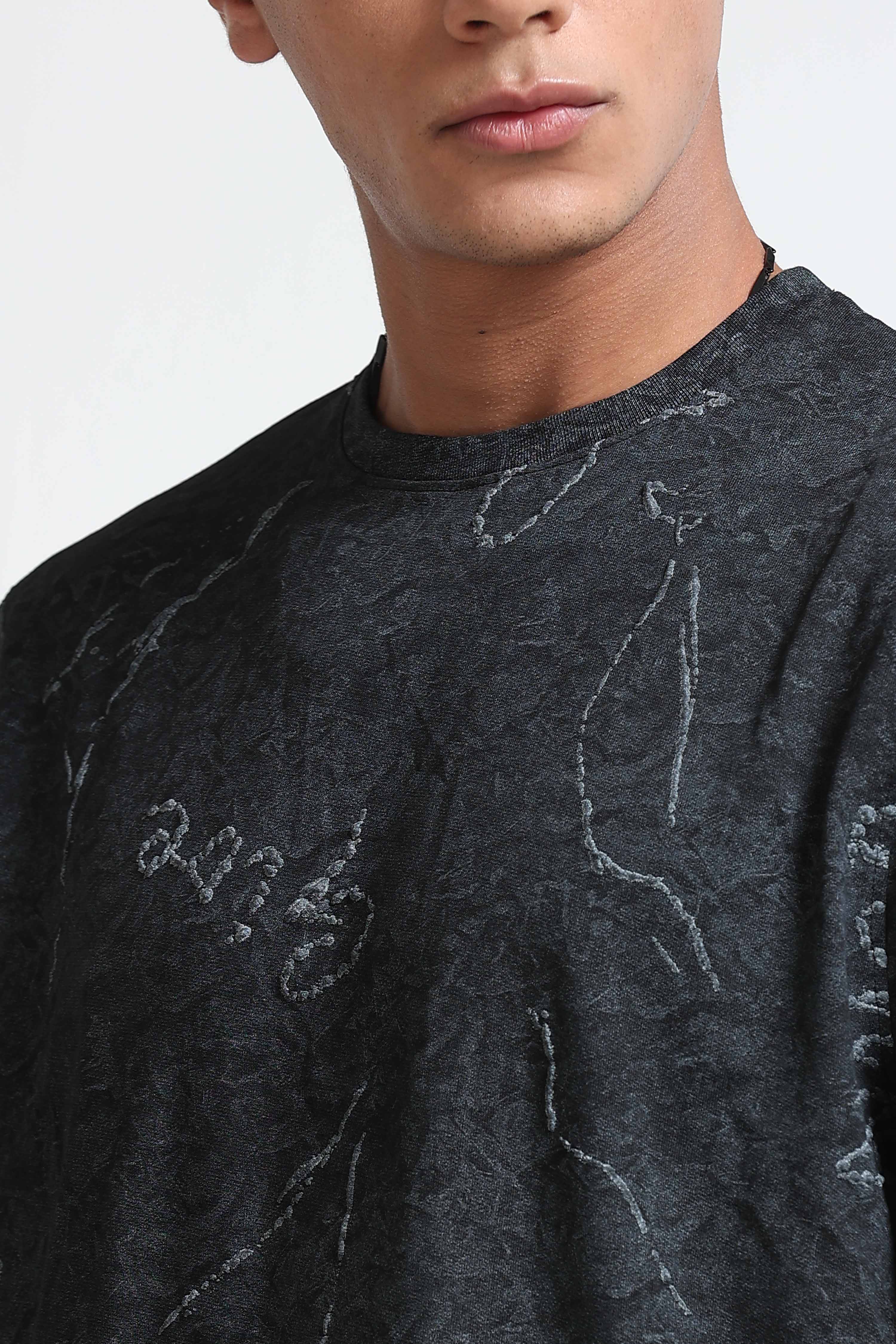 Men Black Relaxed Fit T-Shirt