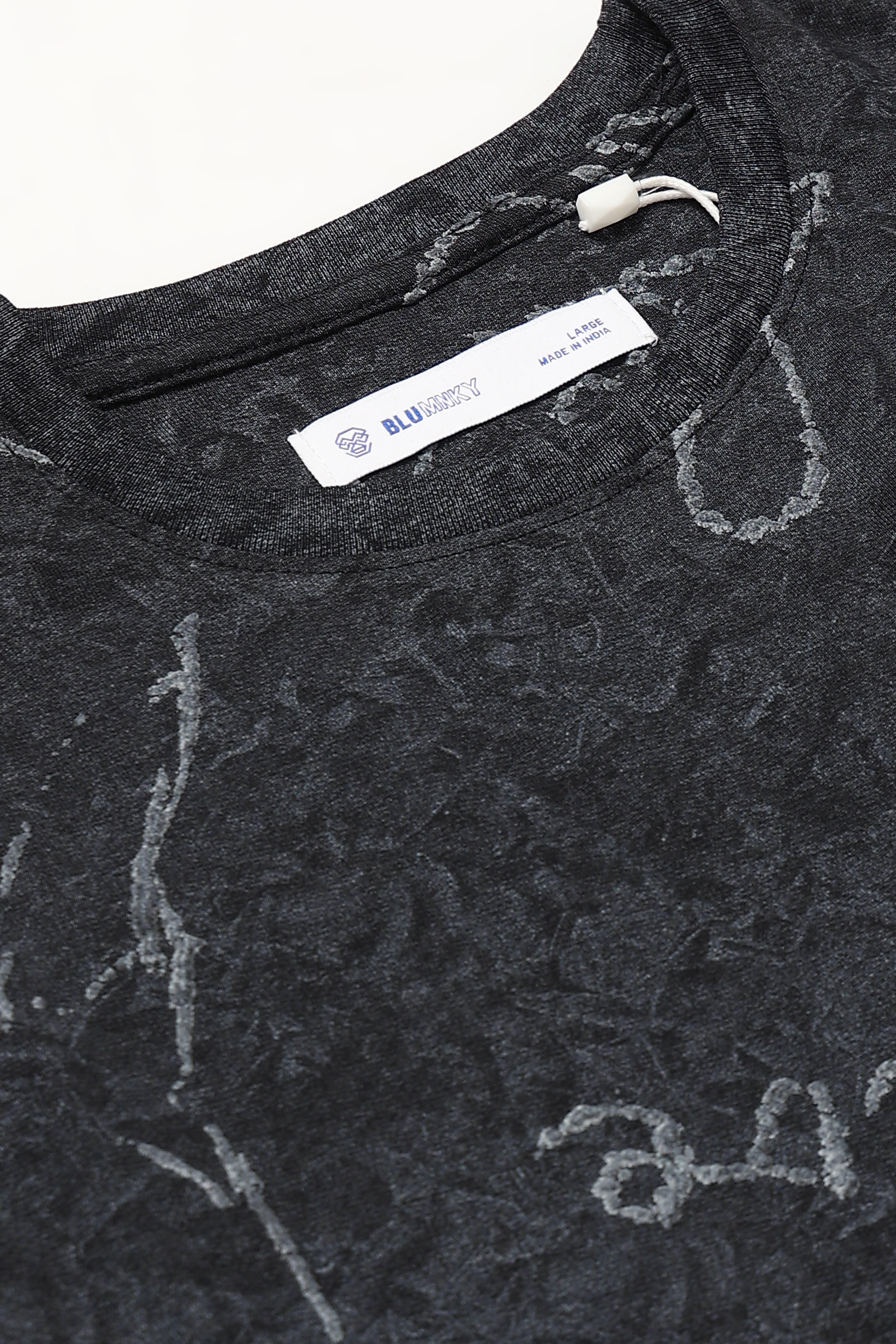 Men Black Relaxed Fit T-Shirt