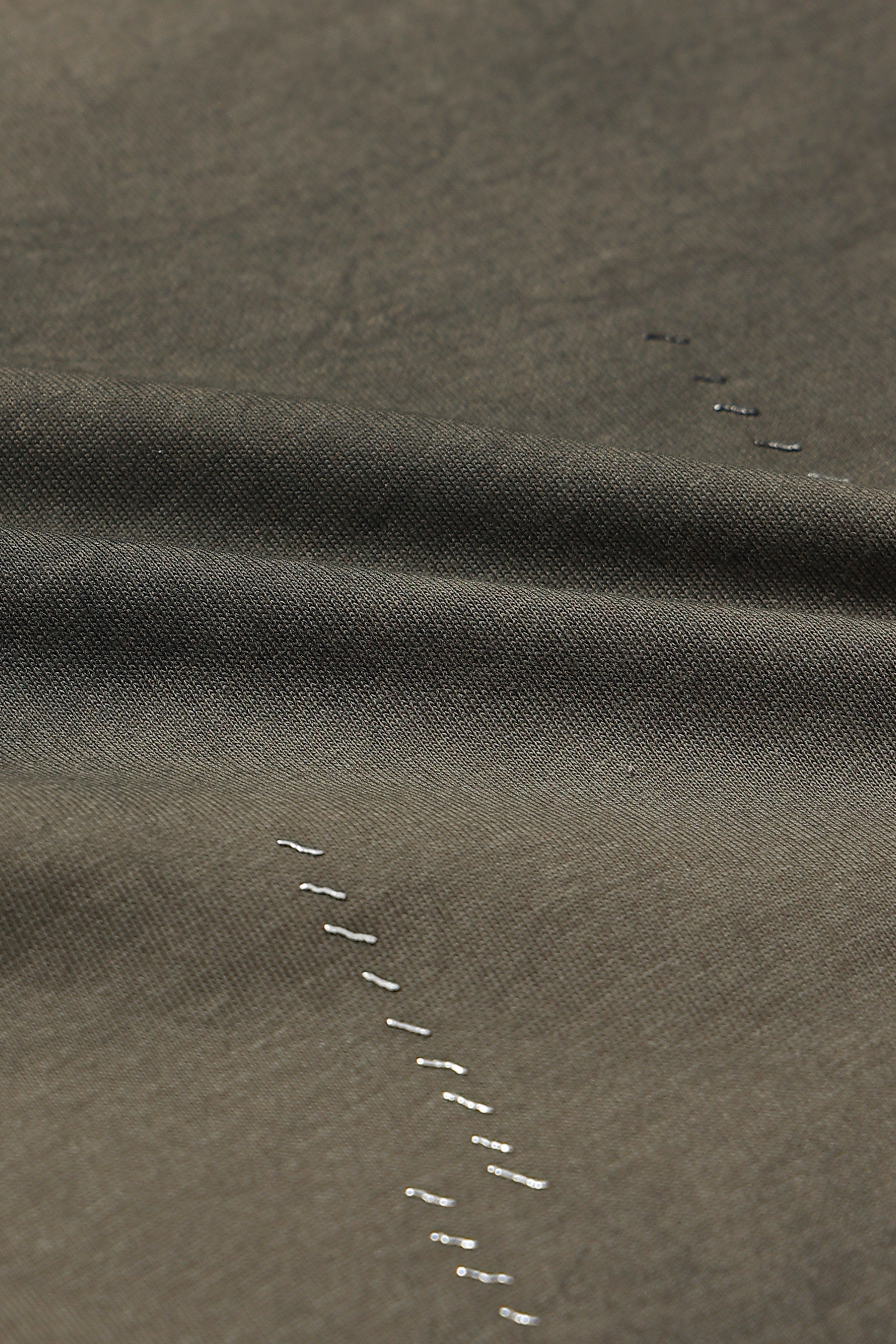 Men Olive Minimal Textured T-Shirt