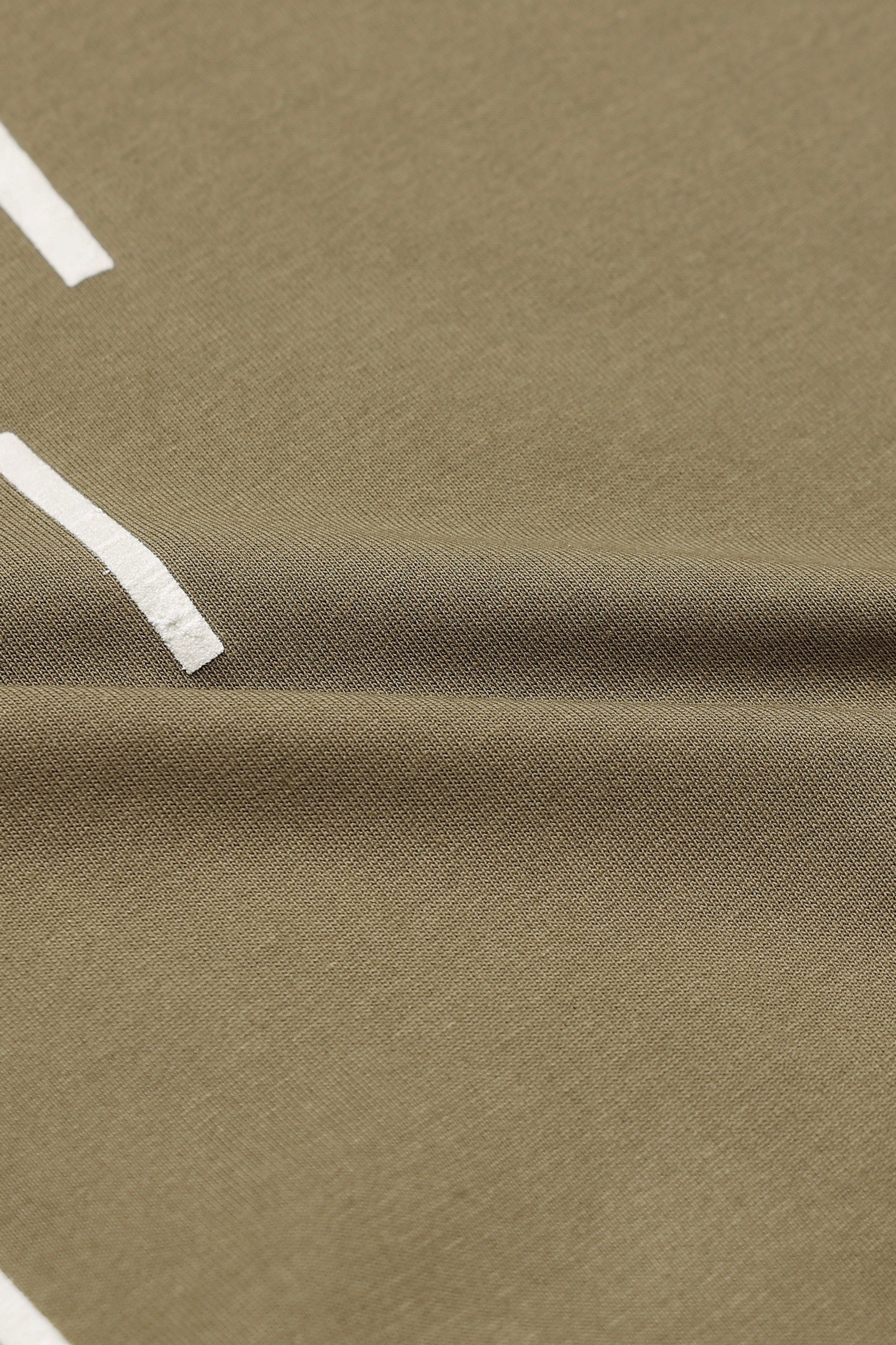 Men Olive Premium Abstract Line T-Shirt