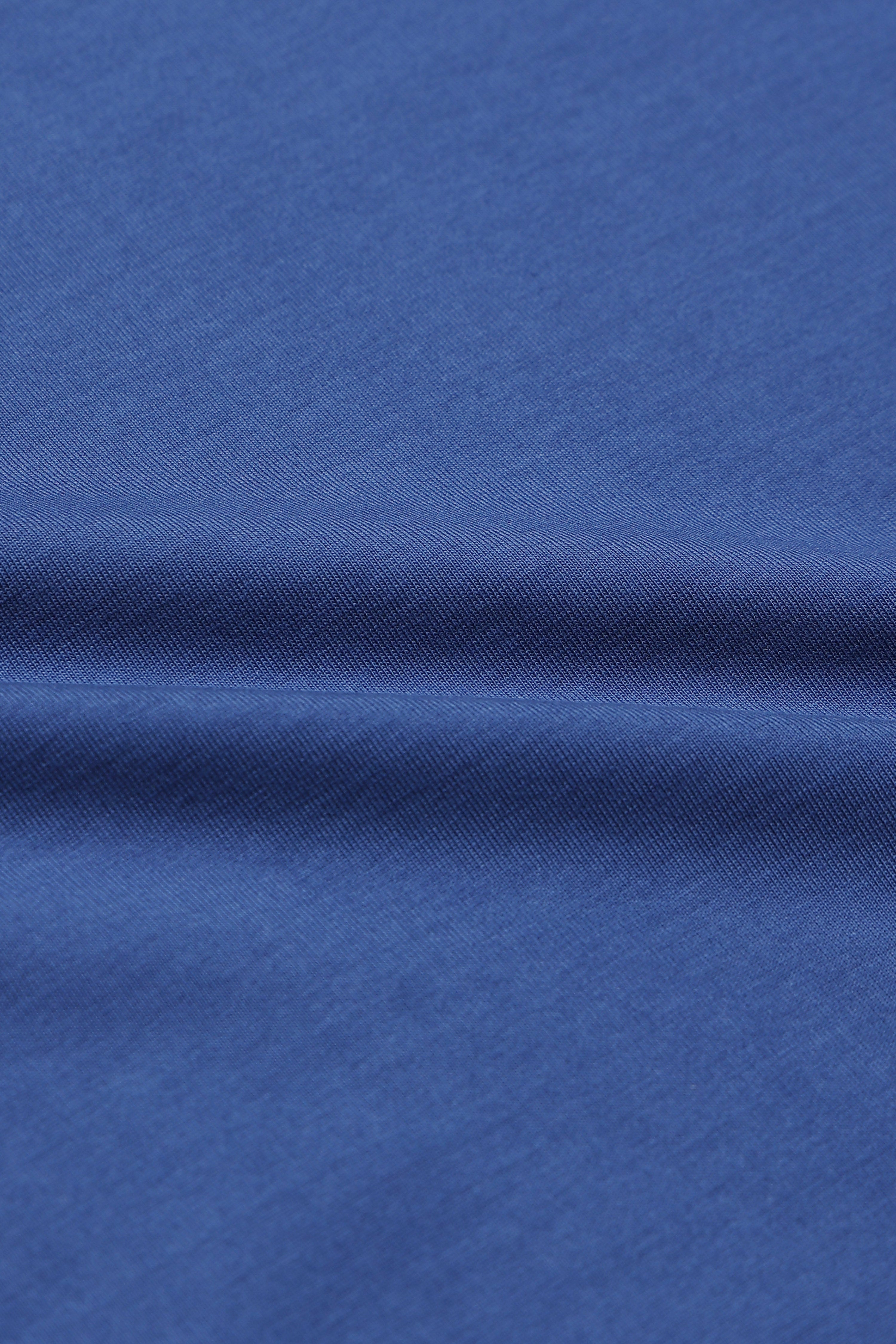 Men Blue Oversized Crew Neck T-Shirt
