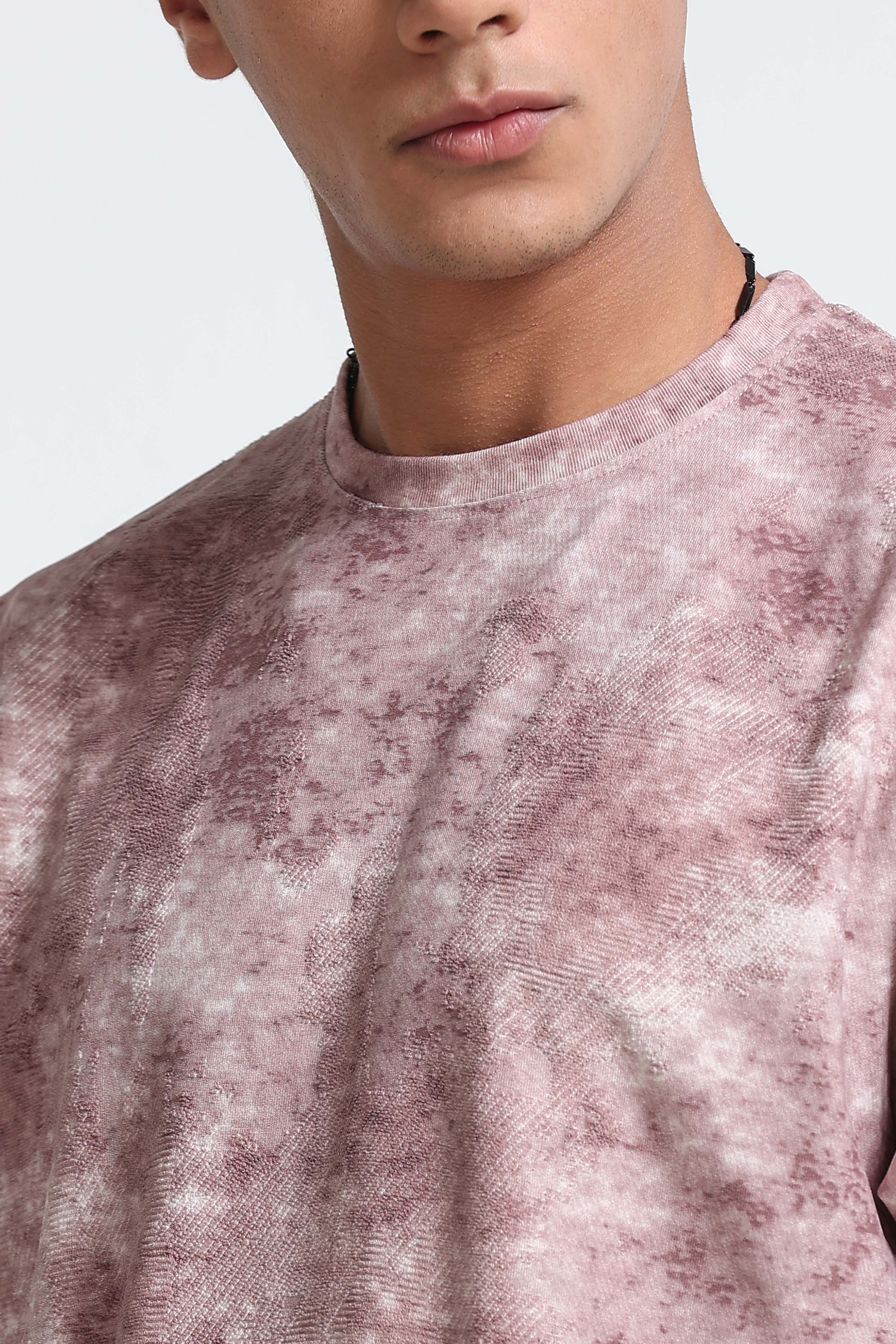 Men Pink Casual Relaxed Fit T-Shirt