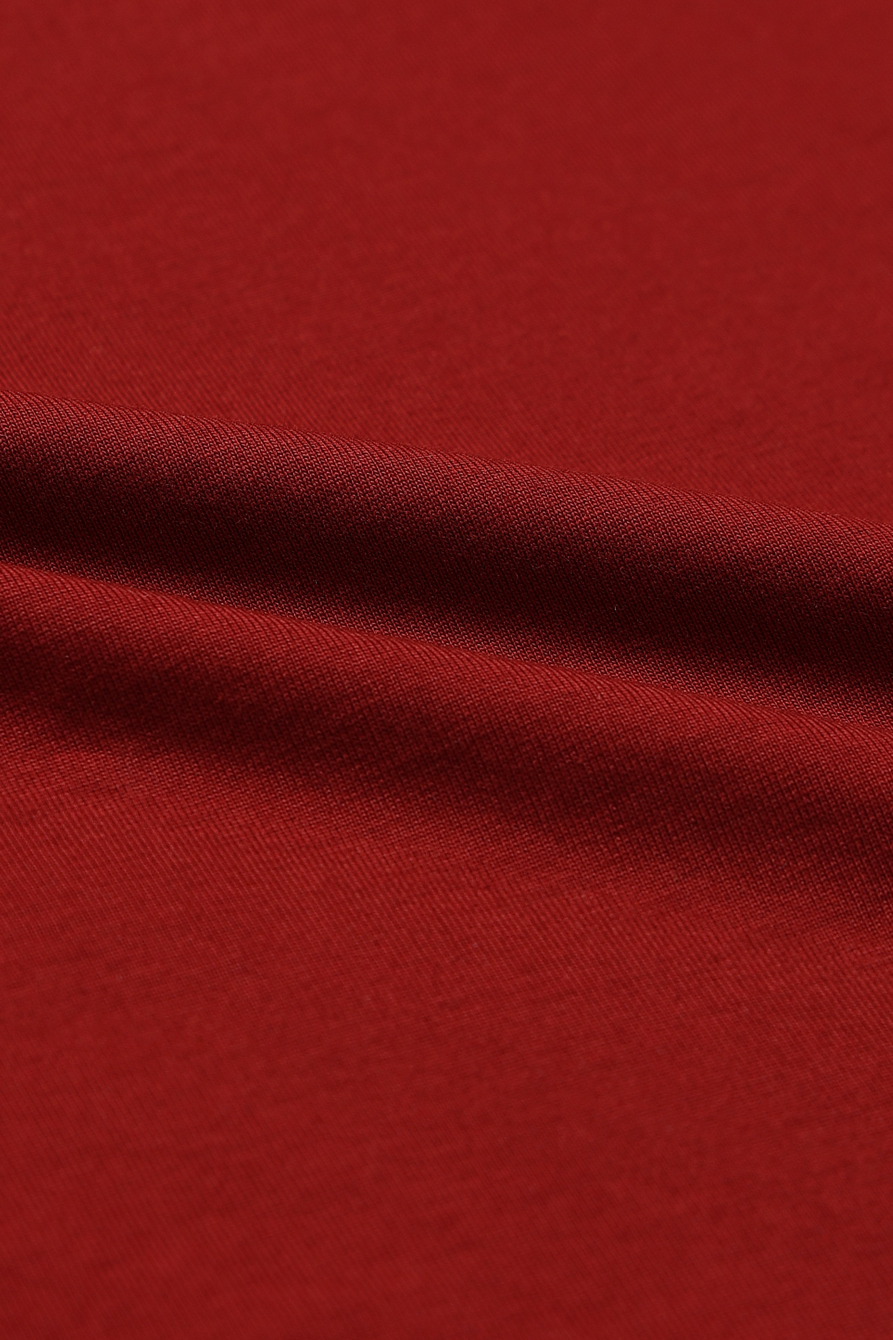 Men Maroon Oversized Crew Neck T-Shirt
