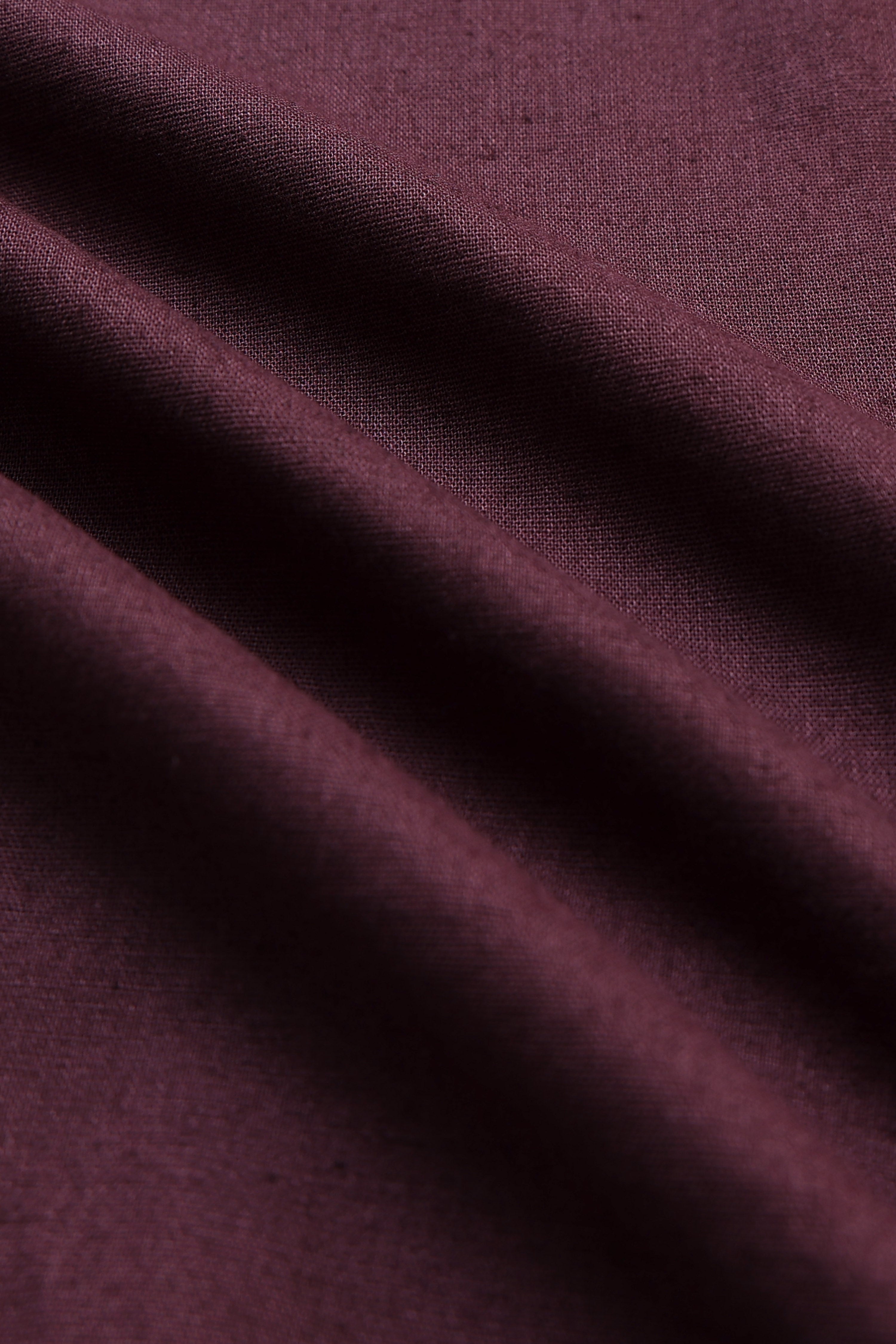 Men Burgundy Button-Down Shirt