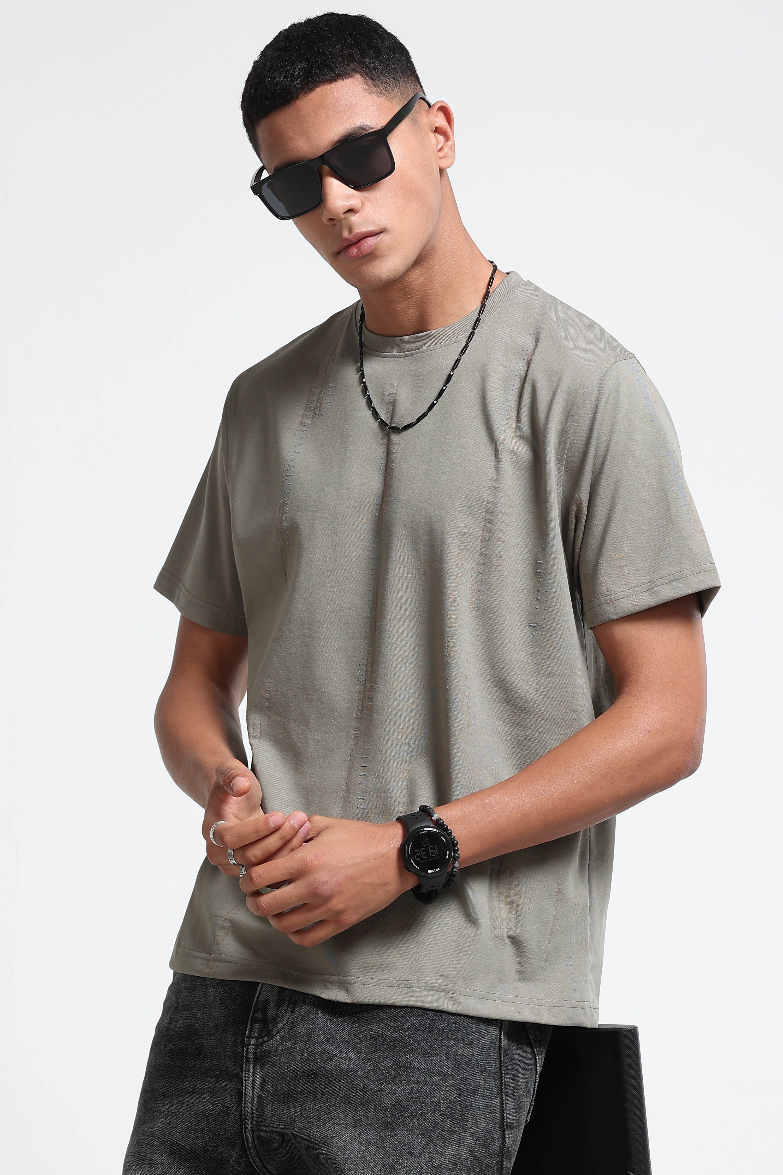 Men Olive Everyday Round Neck T-Shirt