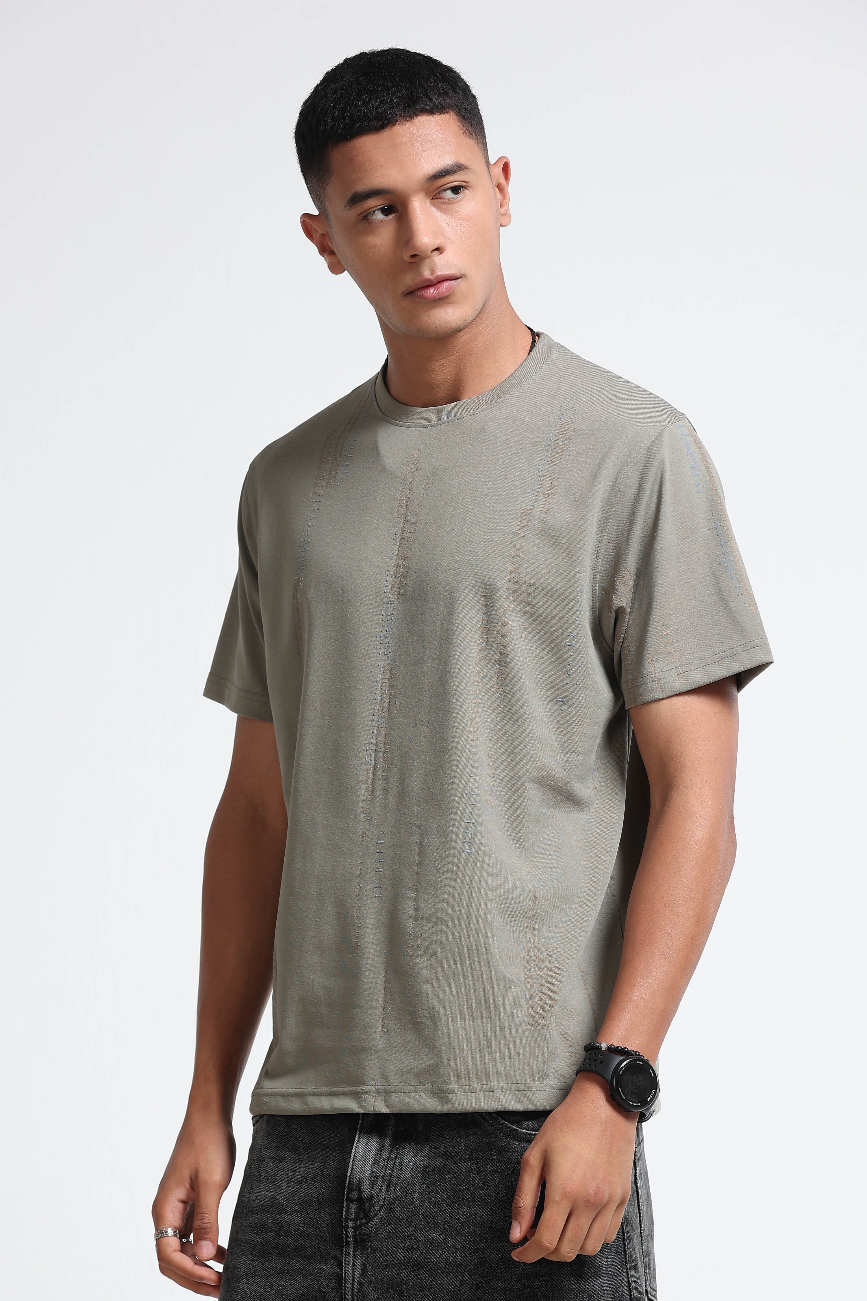 Men Olive Everyday Round Neck T-Shirt