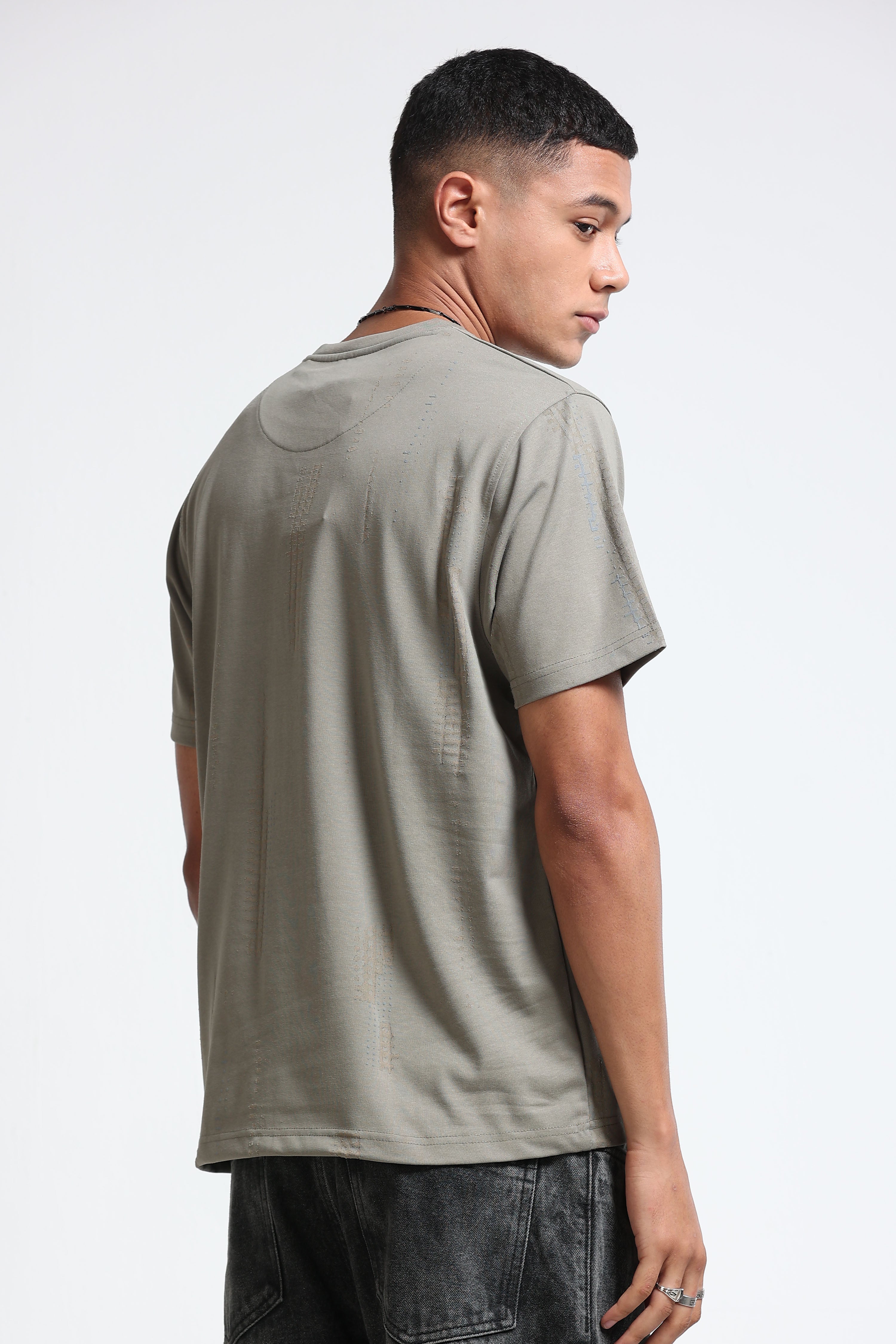 Men Olive Everyday Round Neck T-Shirt
