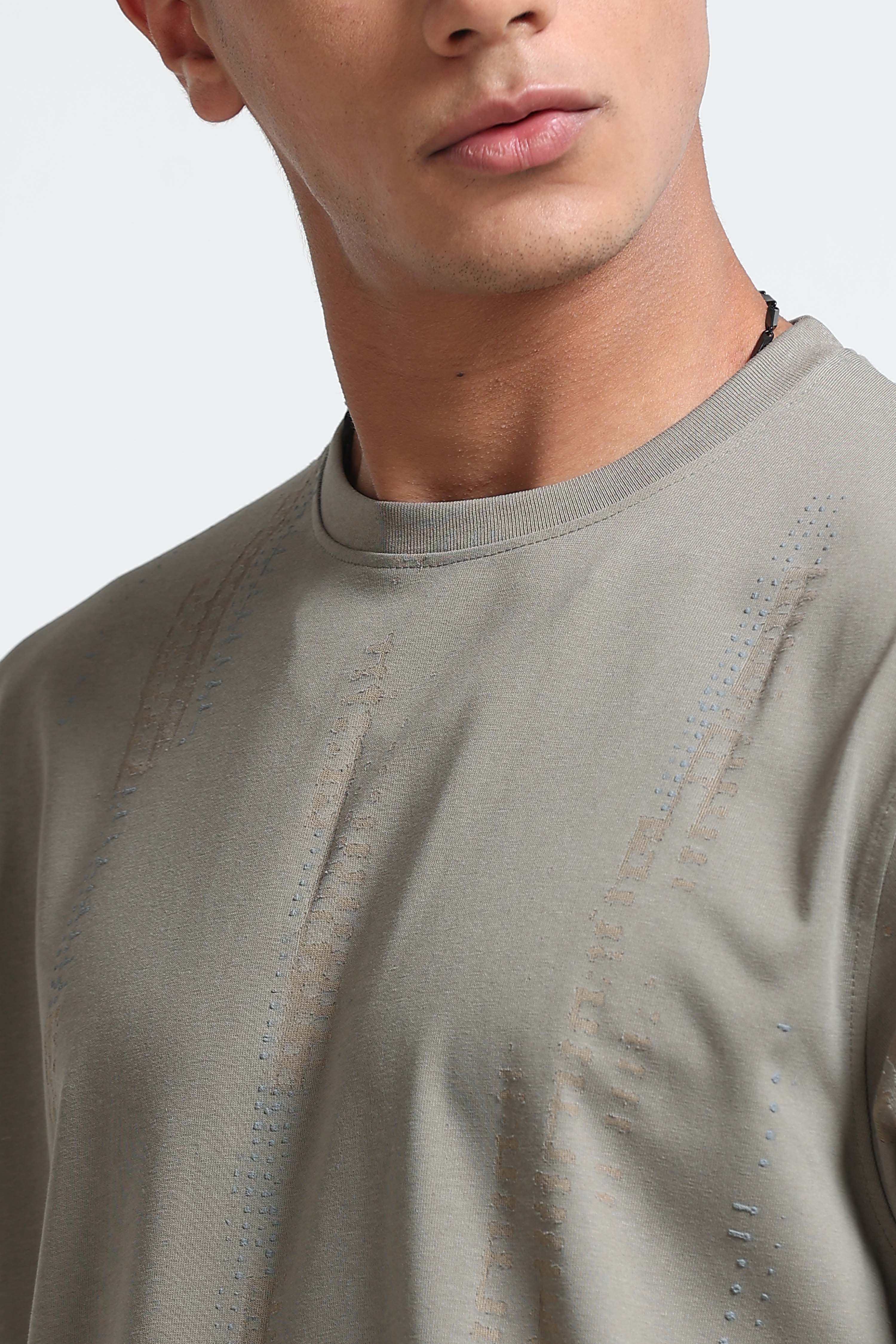 Men Olive Everyday Round Neck T-Shirt
