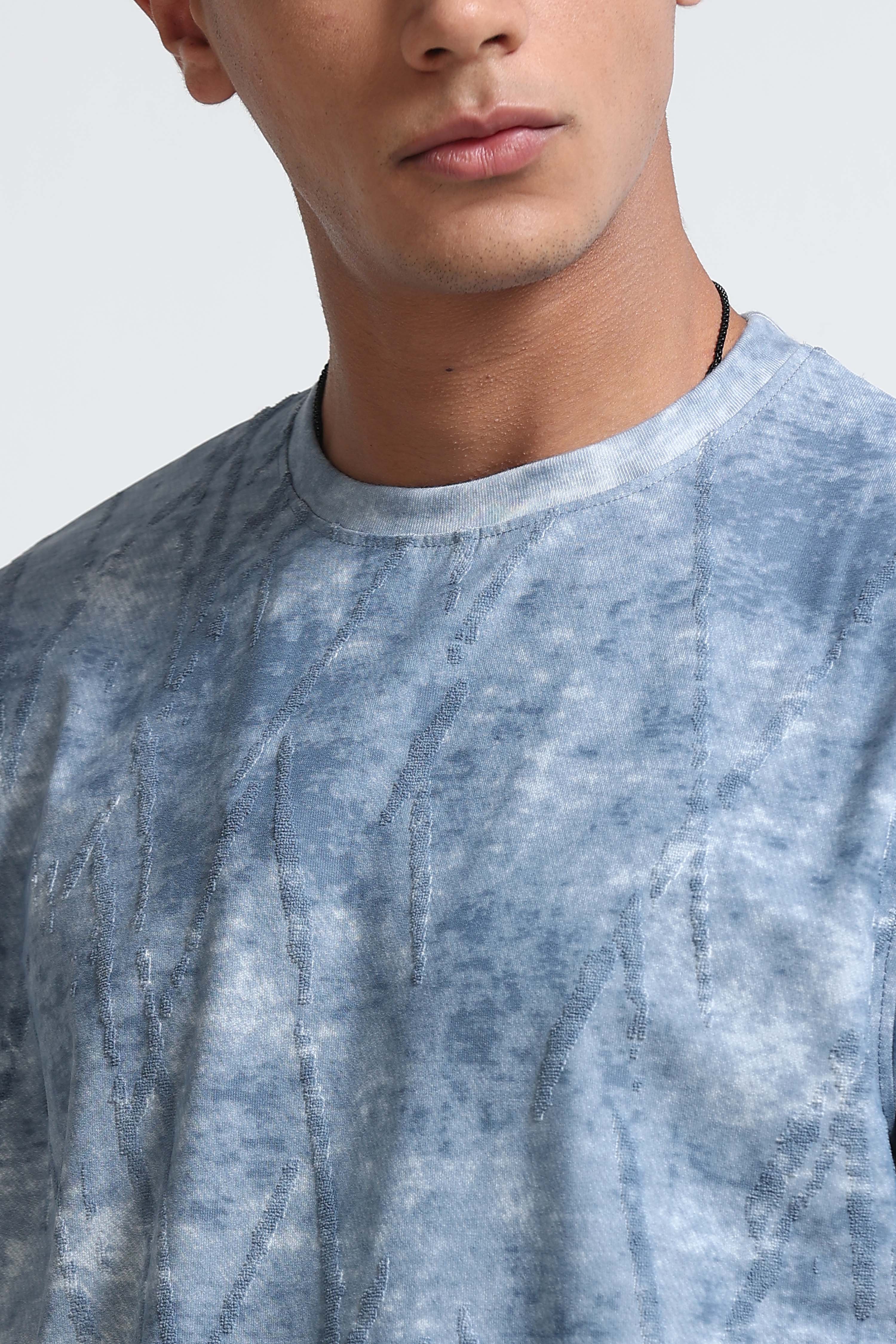 Men Blue Casual Relaxed Fit T-Shirt