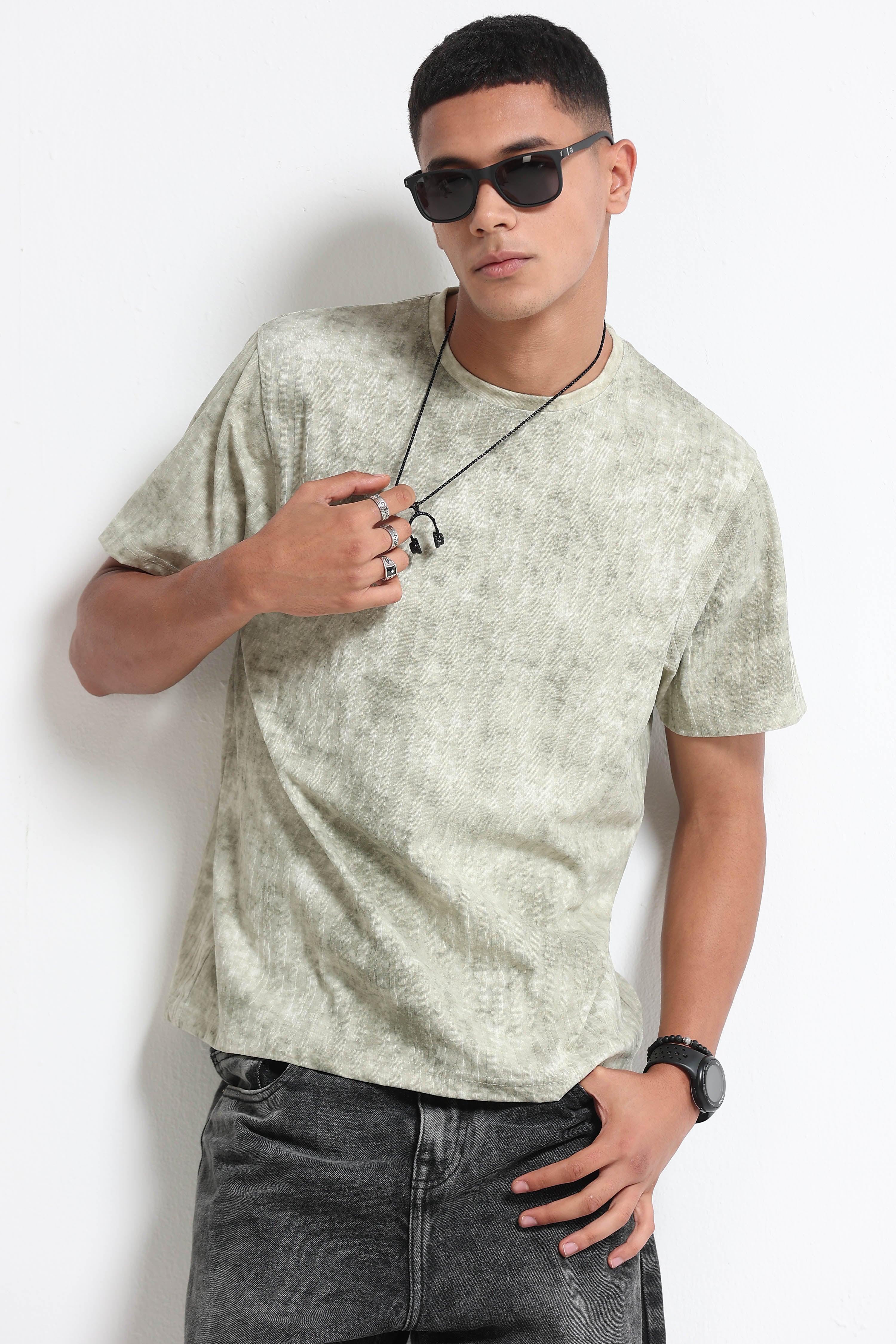 Men Green Casual Relaxed Fit T-Shirt