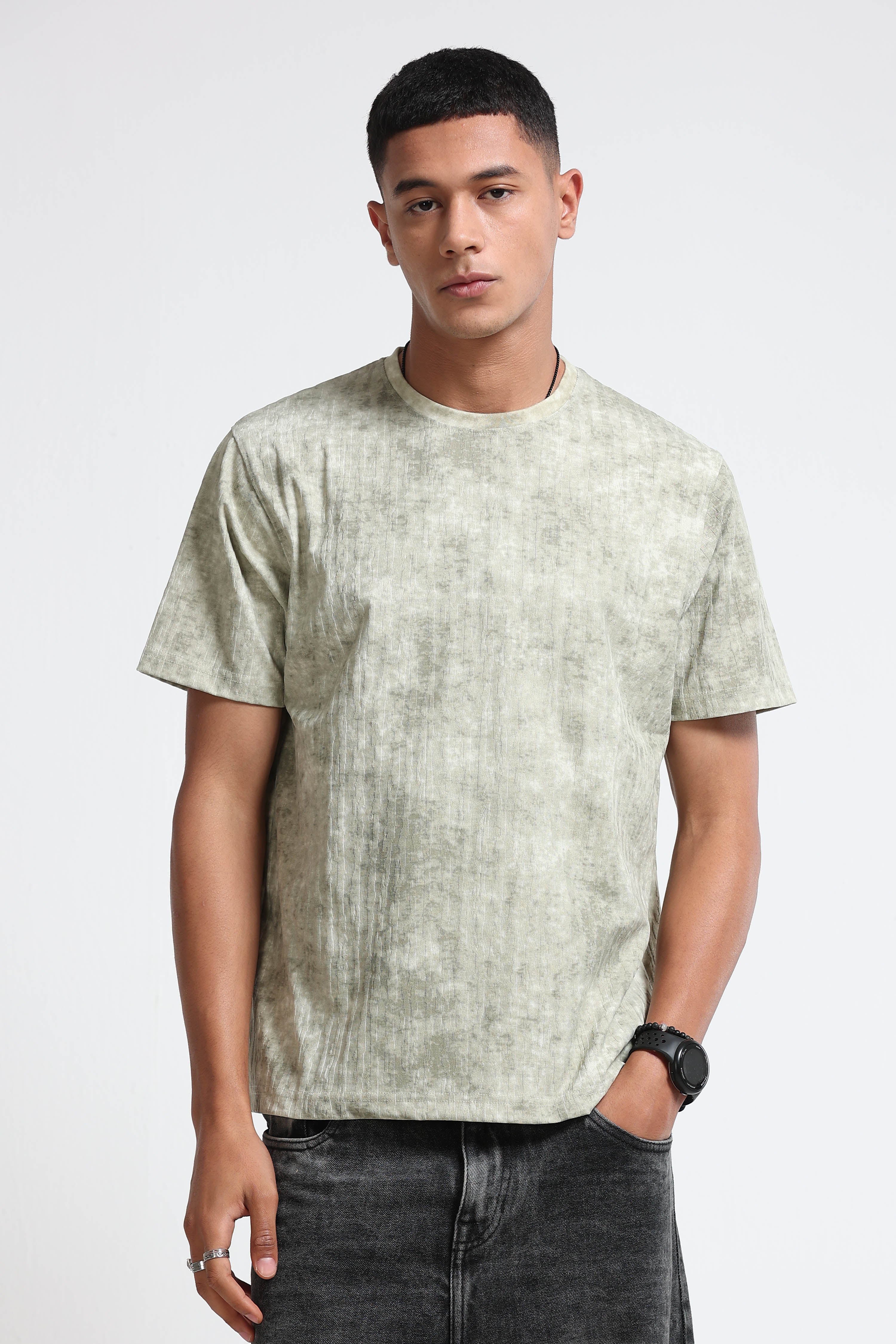 Men Green Casual Relaxed Fit T-Shirt